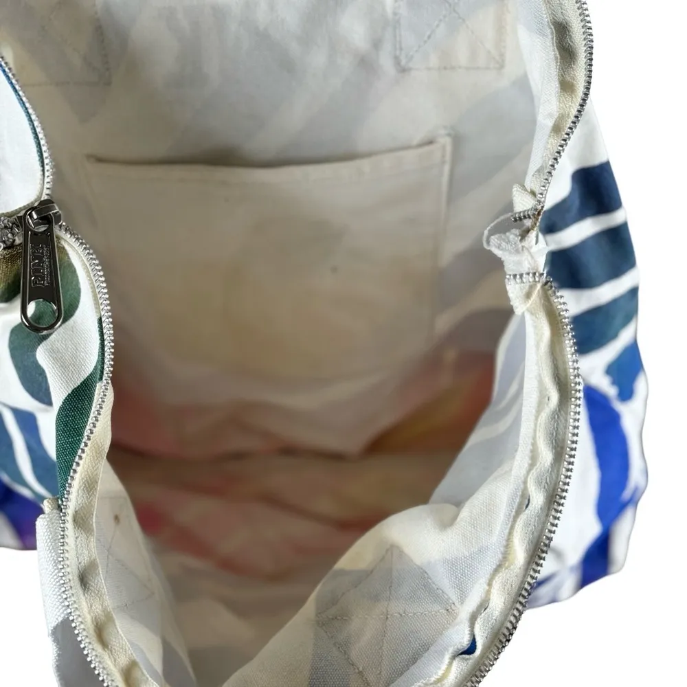 Vintage PINK Victoria's Secret Zebra Multicolor Canvas Tote Beach Travel Bag - Image 8