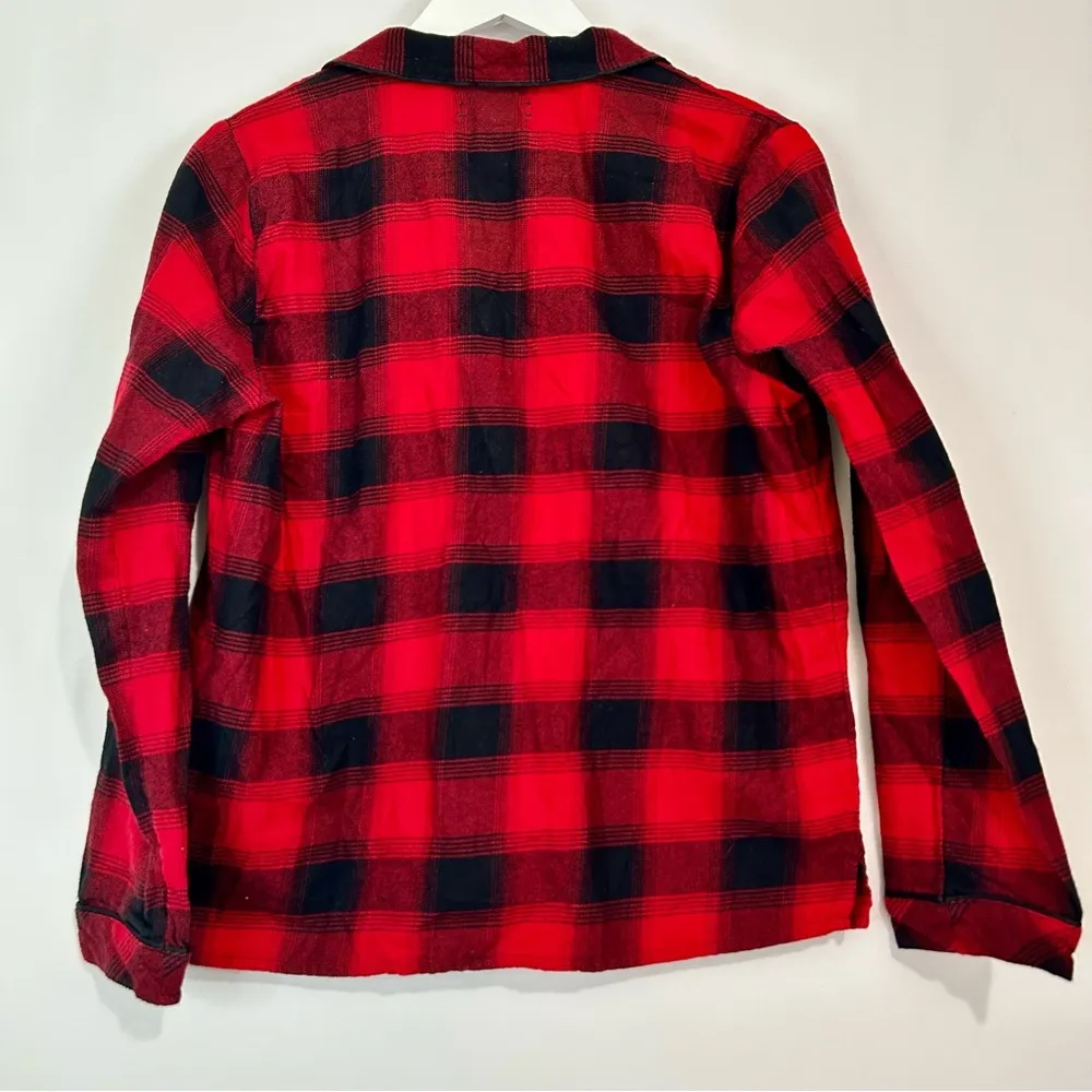 Madewell Women’s Flannel Button Down Pajama Top Red Size Small EUC - Image 10