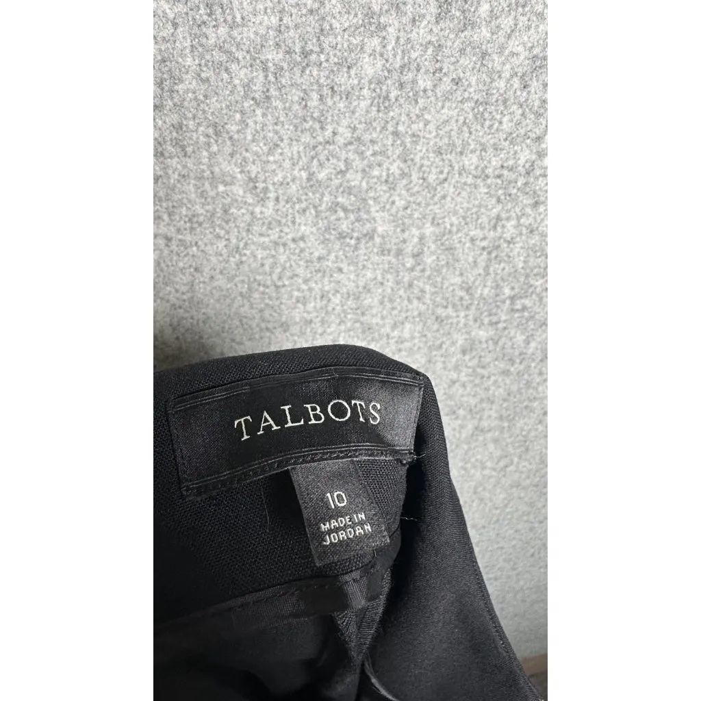 Talbots Size 10 Dress Pants Womens Hollywood Black Flat Front Straight Classic - Image 3