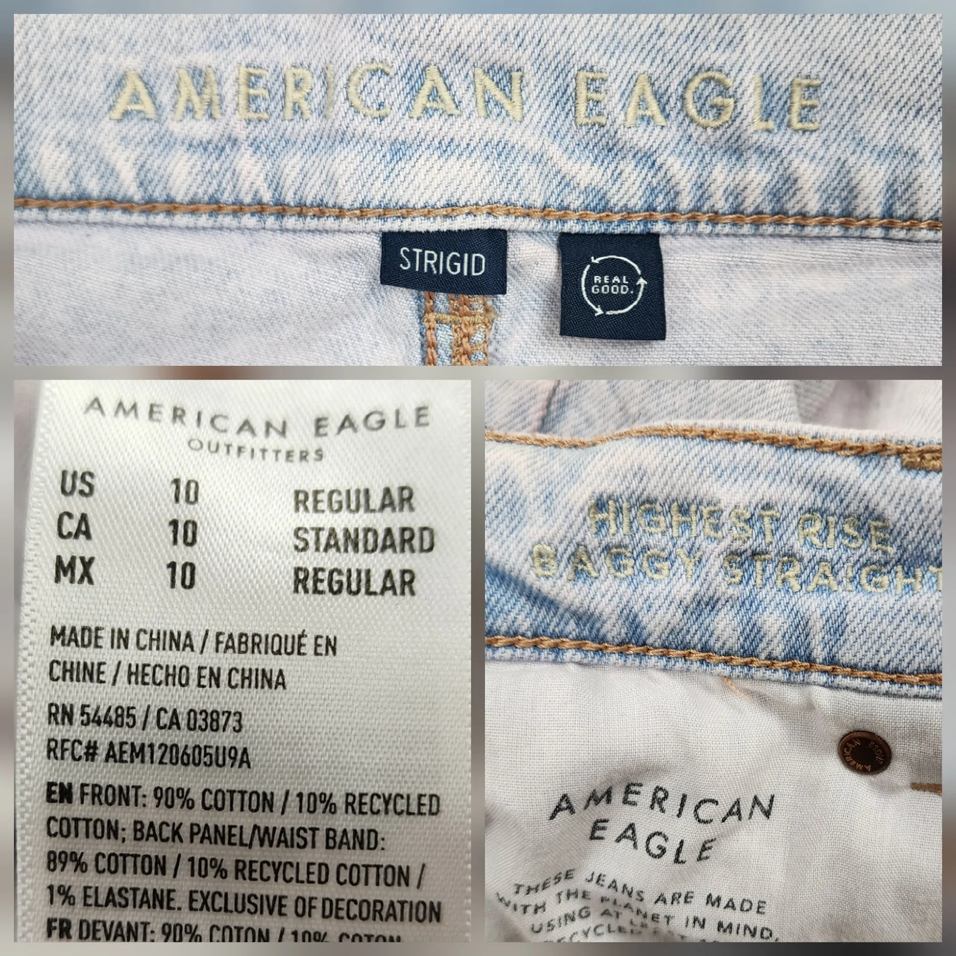 American Eagle Strigid Highest Crossover Waist Baggy Straight Jean Light Pink 10 - Image 2