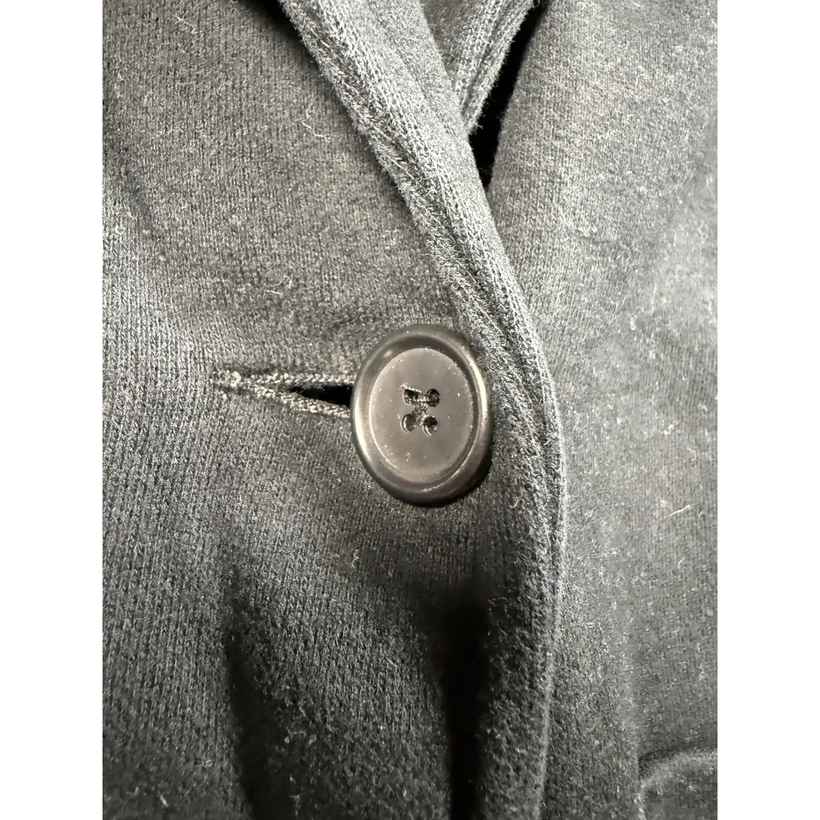 James Perse Standard Black Cotton Knit Shawl Collar BlazerJacket Womens Medium - Image 5