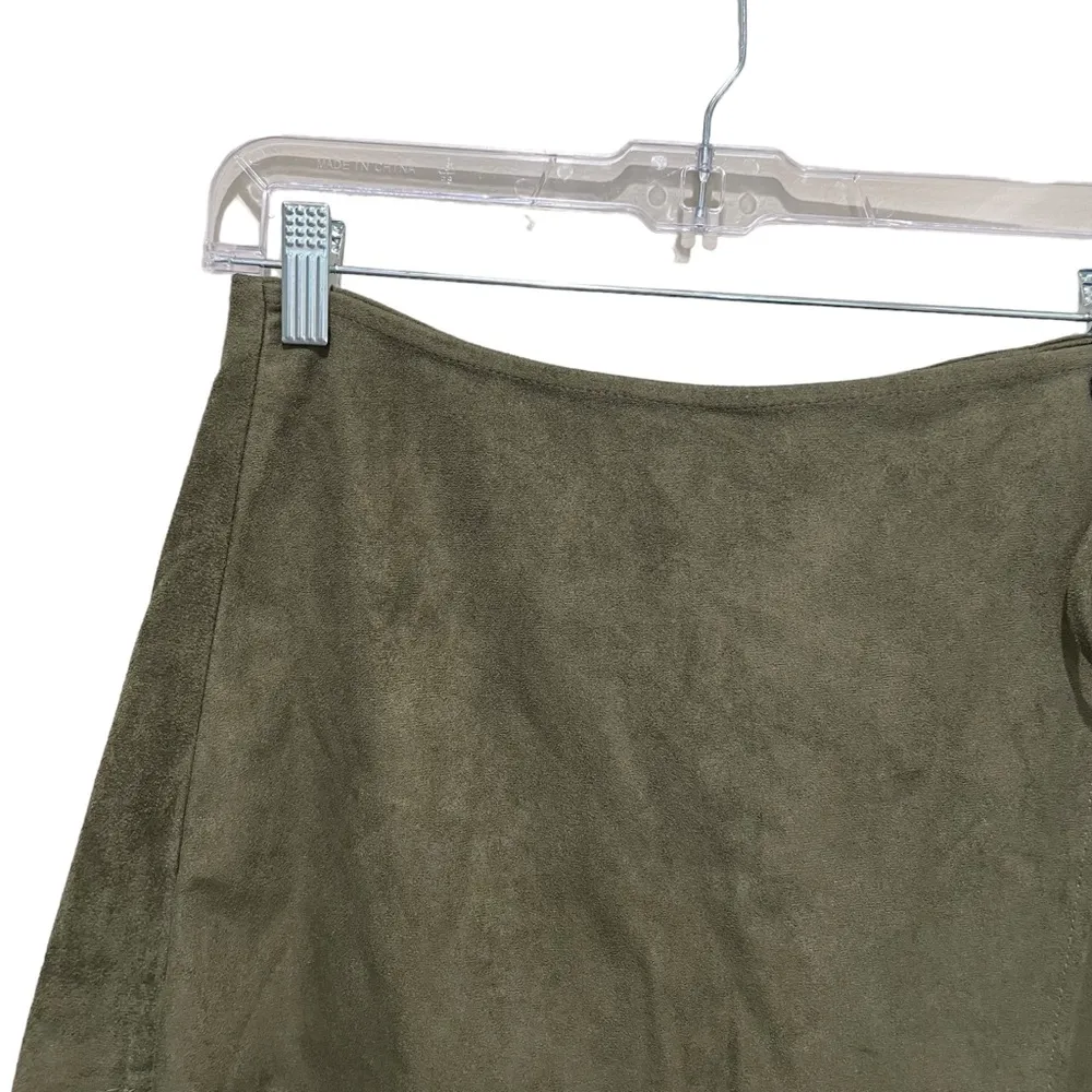 Mint Vanilla Faux Suede Wrap Skort Green Size 10 - Image 3