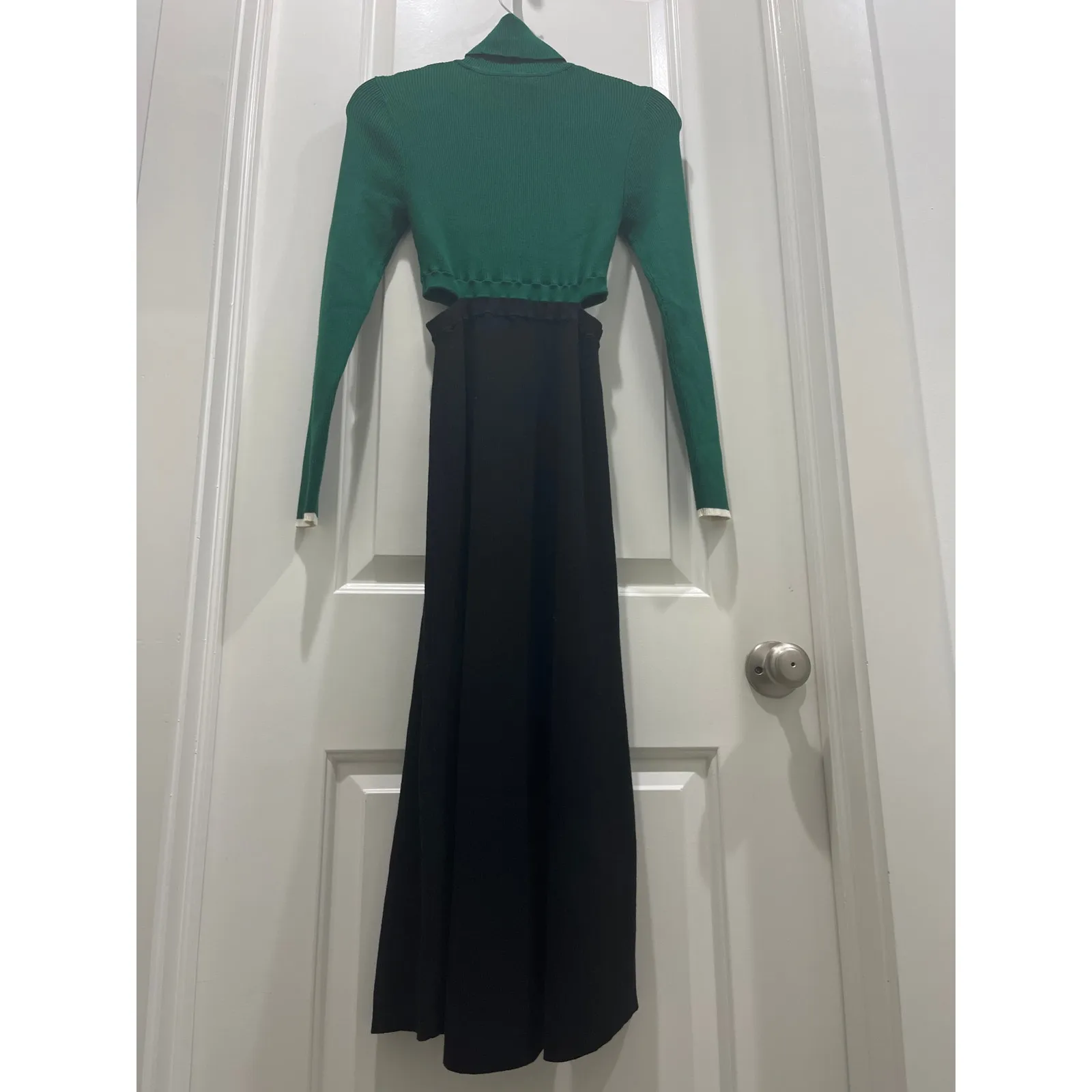 A.L.C Long Sleeve Color Block Cut Out Midi Dress Sz S - Image 9