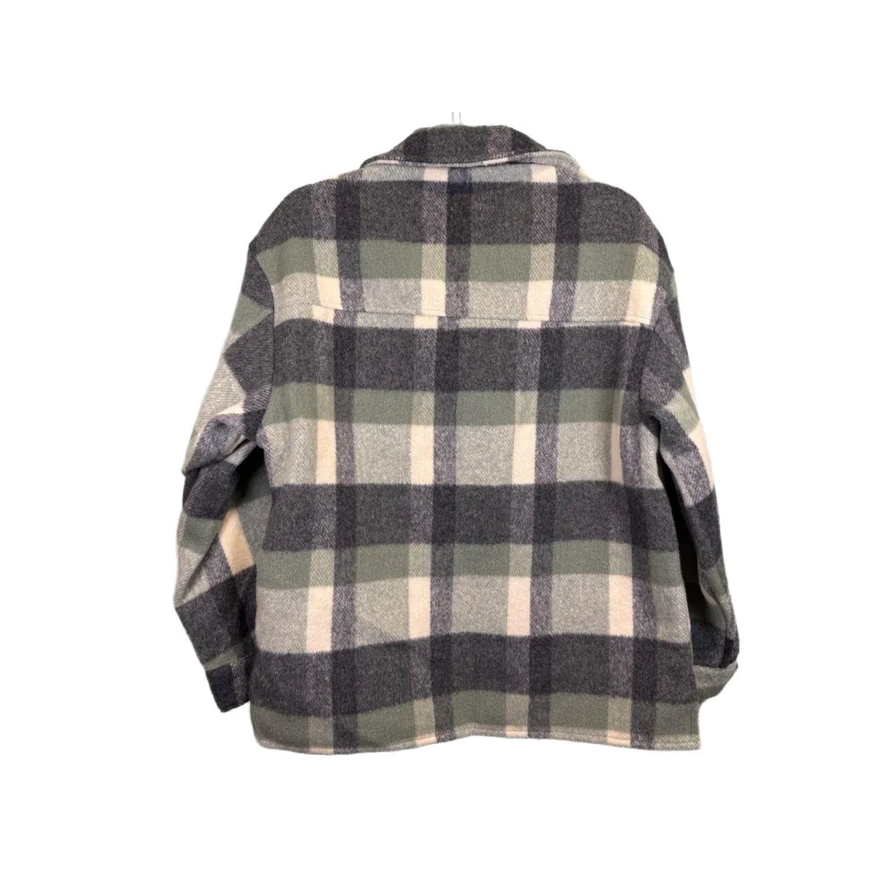 PRINCESS POLLY Veera Shacket Womens‎ Size US 2 Sage Green Plaid Overshirt - Image 3