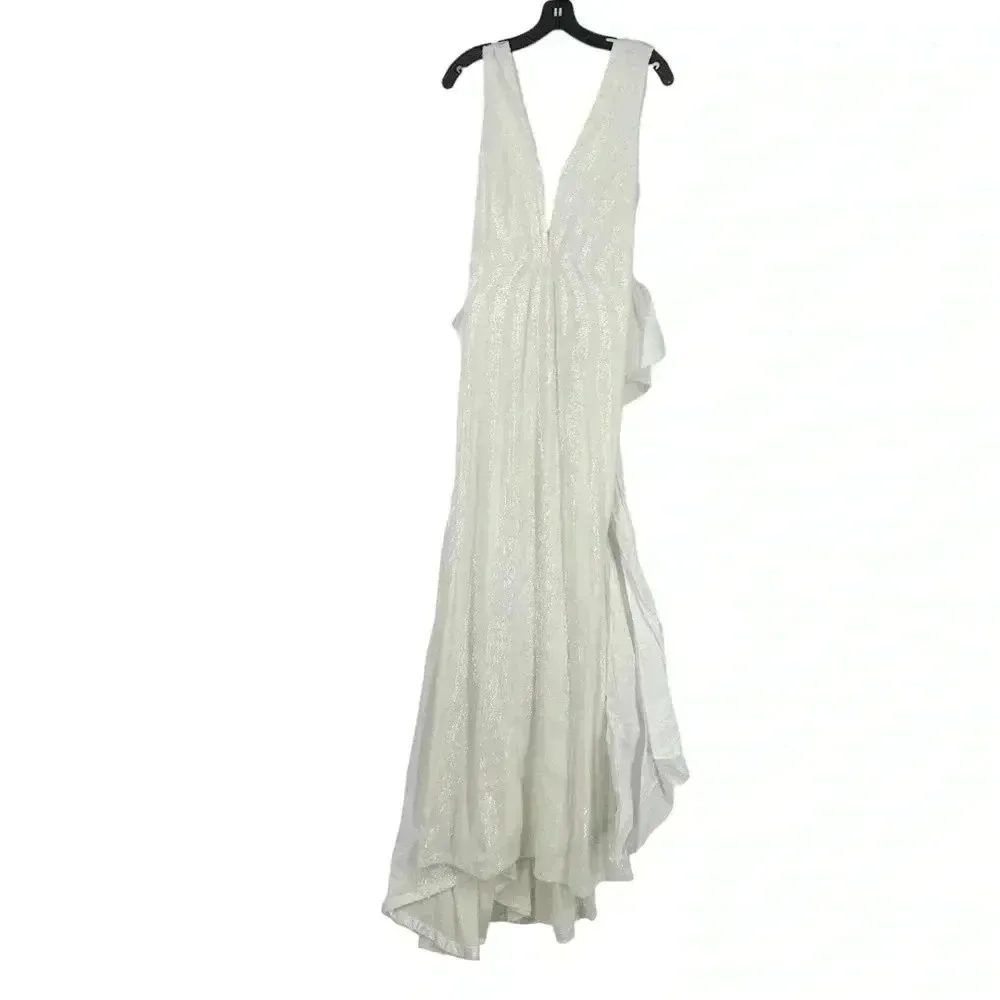 Rebecca Vallance Davina Bow Wedding Gown Ivory Mermaid Sequin Dress Sz 6 NWT White - Image 2