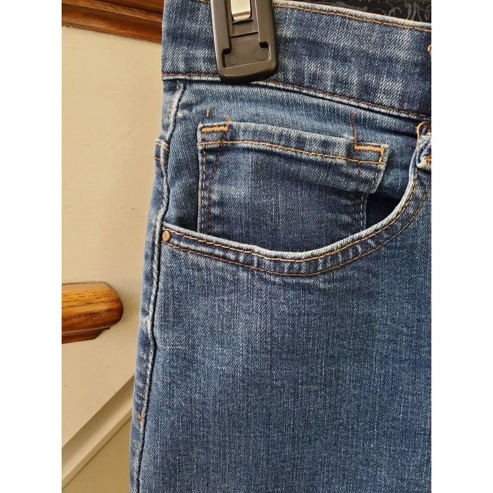 Lee Women Blue Denim Cotton Mid Rise Straight Fit Jeans Pant Size Medium - Image 3