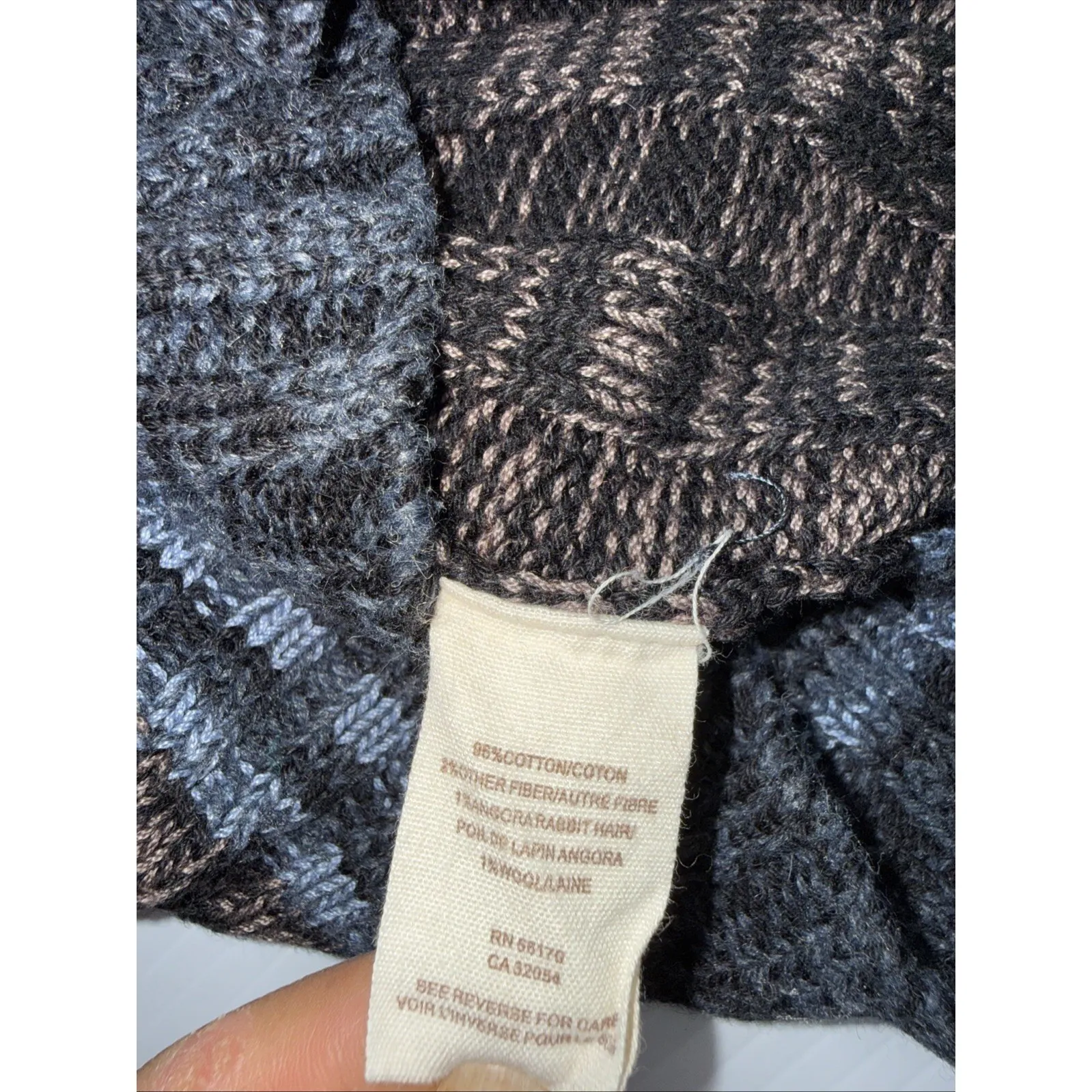 Free People Womens Walk In The Park Cardigan Sweater M Cotton Blend Brown Blue - Image 6