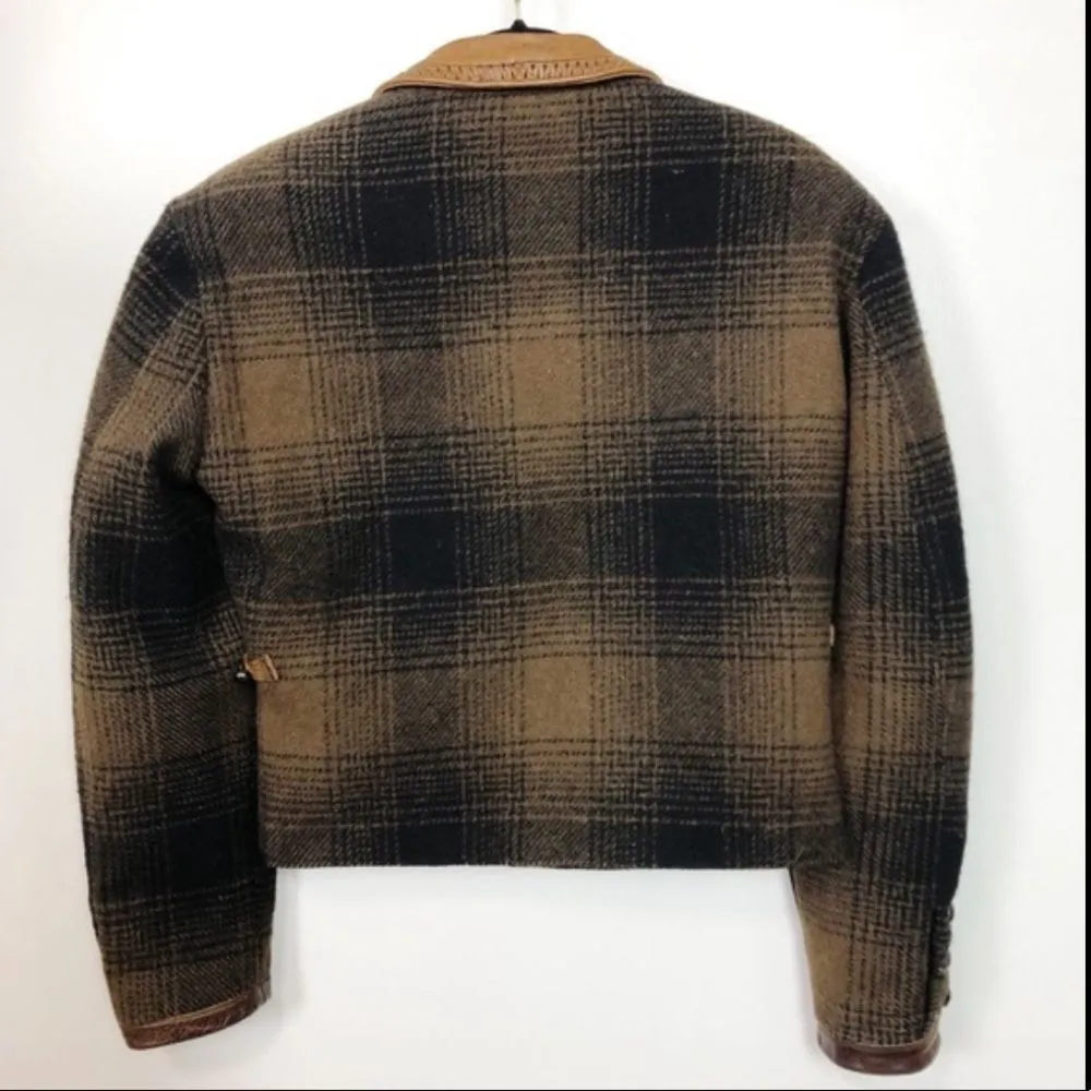 Vintage Alan Michael Western Plaid Blazer Size 8P - Image 3