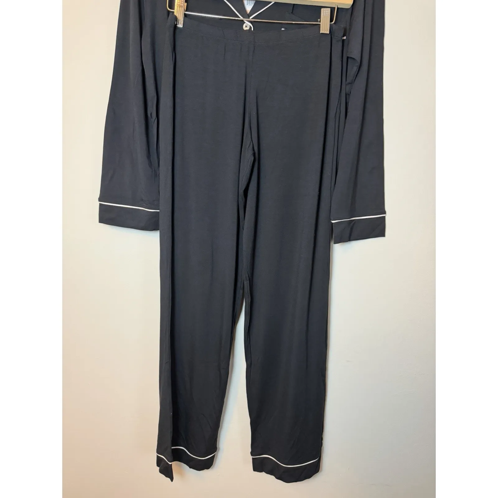 Eberjey Gisele Long PJ Set Tencel Long Pants Long Sleeve Black Sz XS NWT $168 - Image 3