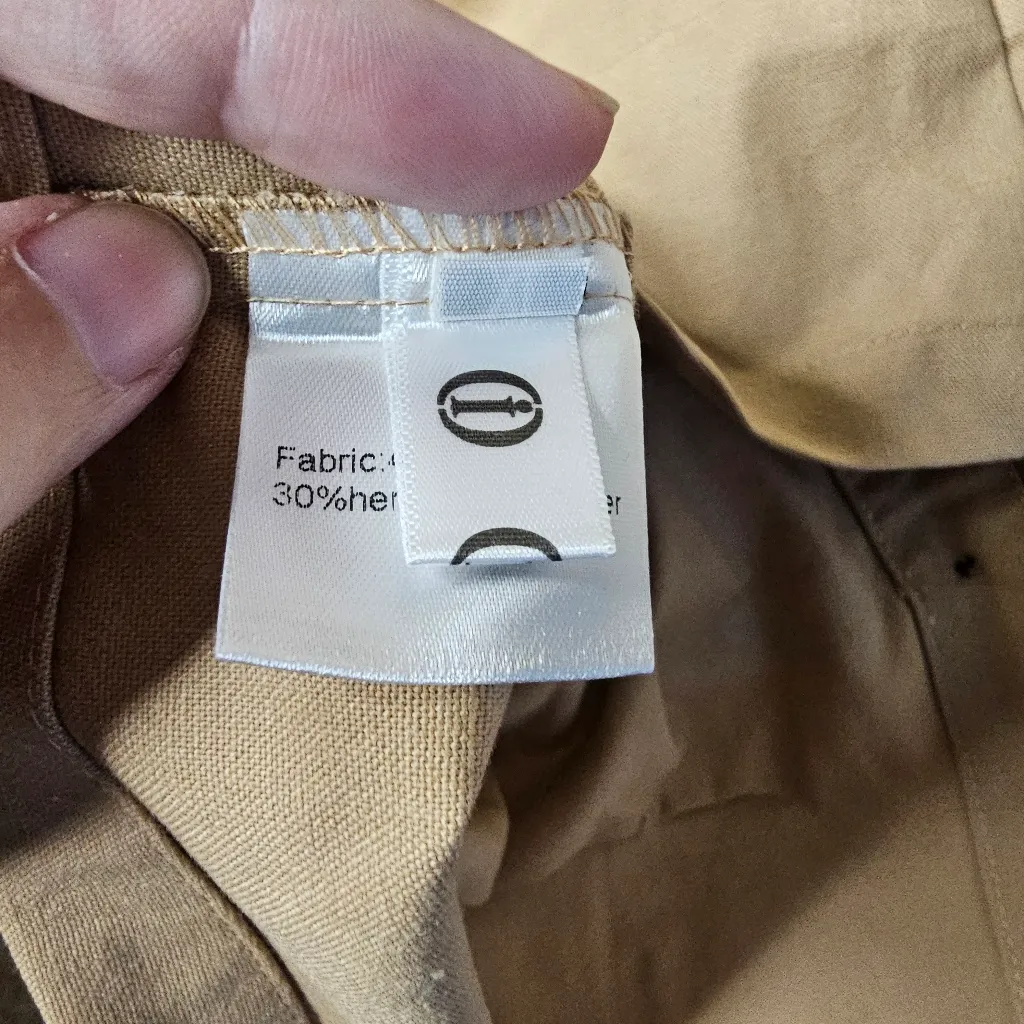 IDEALSANXUN Women's Cotton Linen Vest Casual Sleeveless Blazer Khaki XL Tan - Image 5