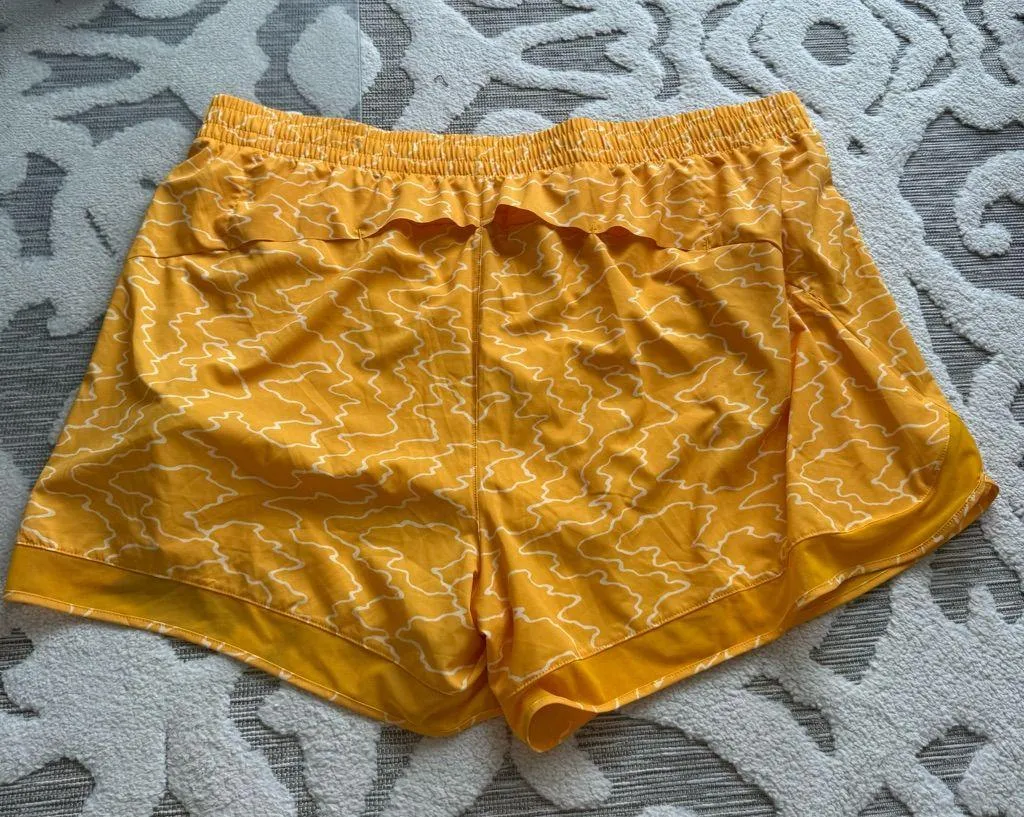 Athleta Printed Mesh Racer Run Short 4” Inseam Gold Size 3X Lined NWT - Image 7