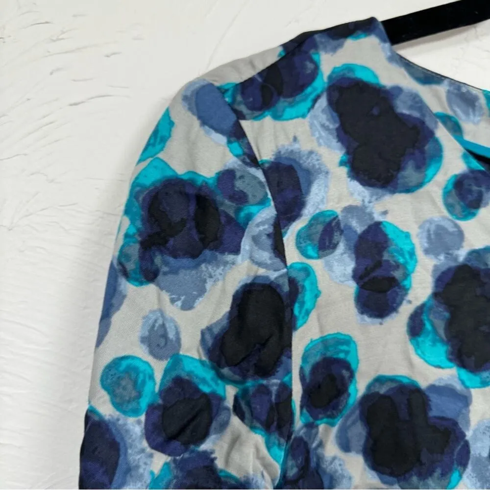 Boden Blue Silk Blend Spotted 3/4 Sleeve Blouse Women’s 4 Shirt Top Casual - Image 2