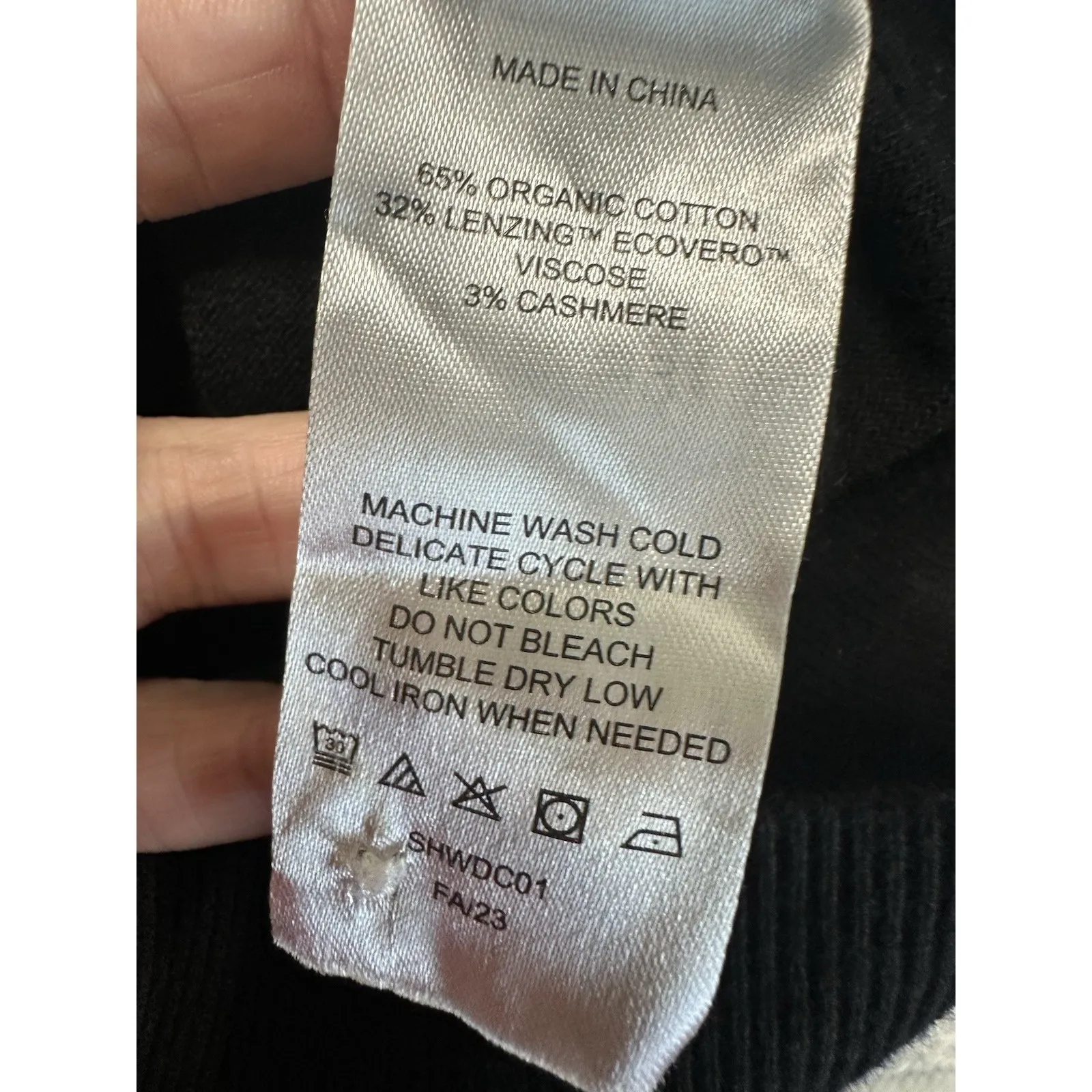 Quince Lightweight Cotton Cashmere Cardigan Black EUC Size M - Image 7