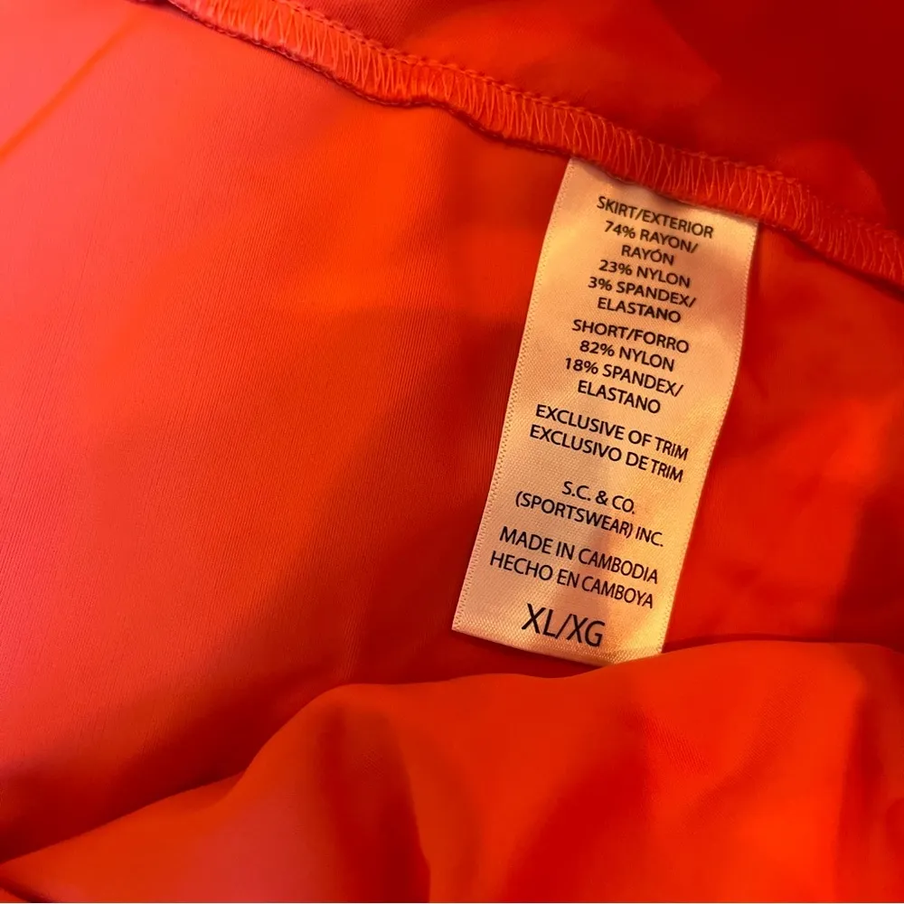 SC & Co. Skort Athletic Tennis Golf Skirt XL Red & White Excellent Condition - Image 4