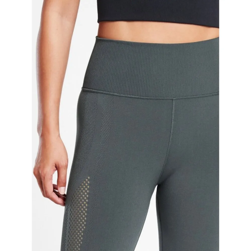 Mudra 7/8 Tights Anthracite Grey Mesh Cut-Outs Cutouts High-Rise Waist - Image 4