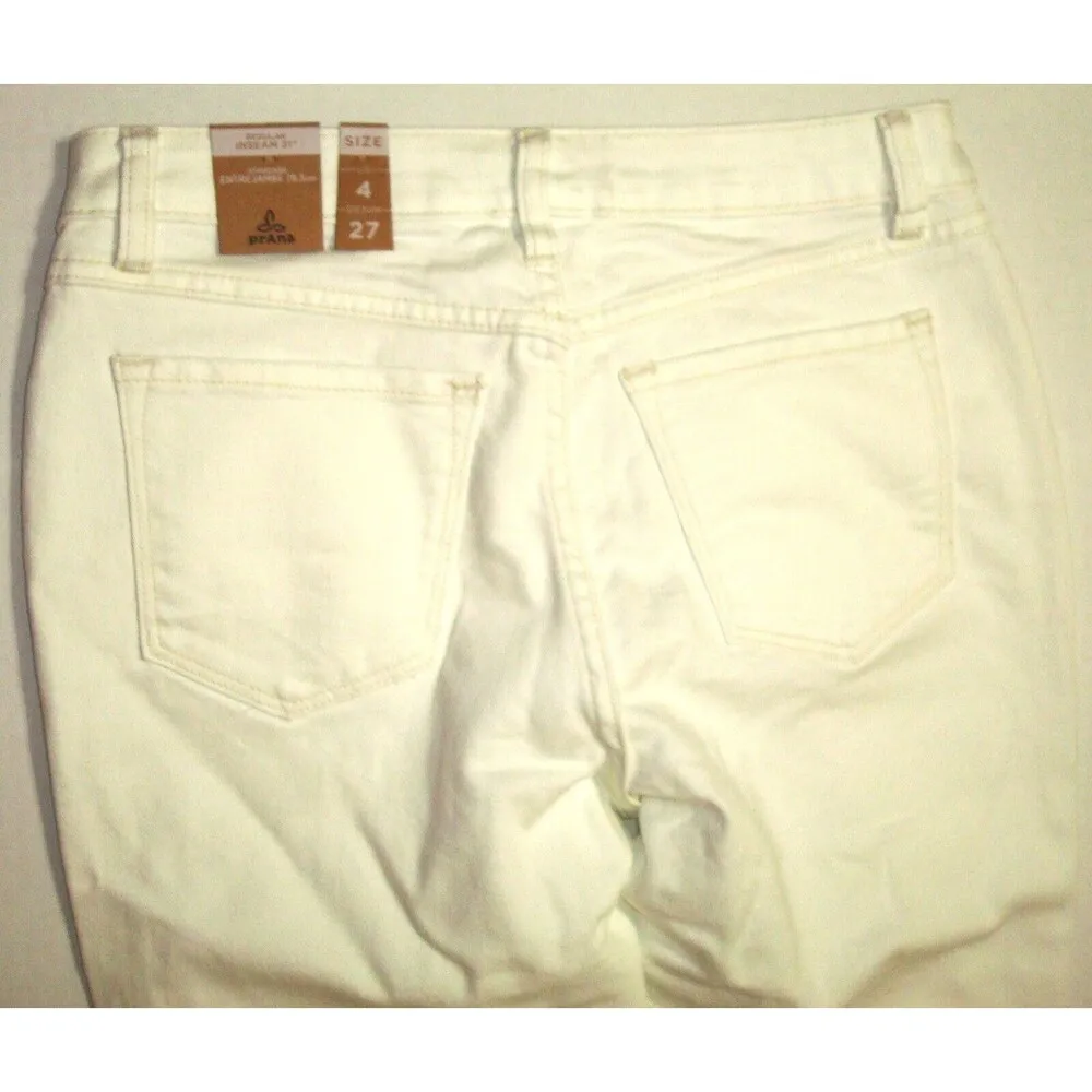 New NWT Womens 4 27 Prana Sienna Jeans White Stretch Organic Performance 31 RG - Image 4