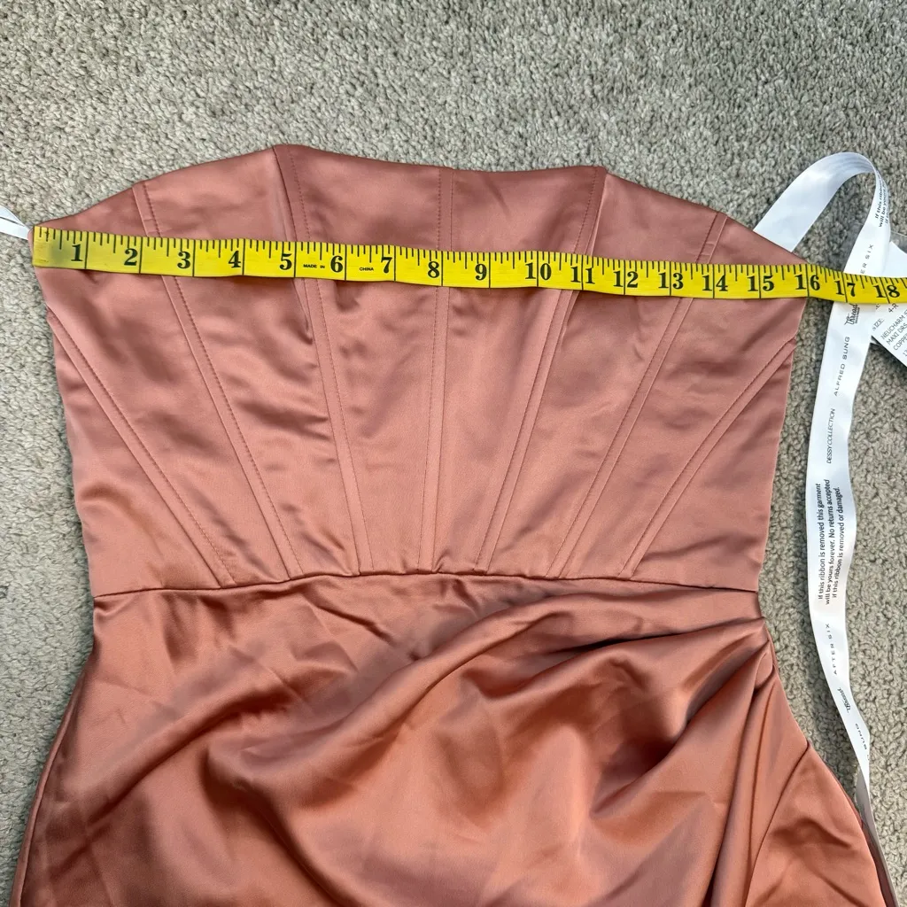 AFter Six 6888 Strapless Corset Satin Gown‎ Copper Penny 4 - Image 6