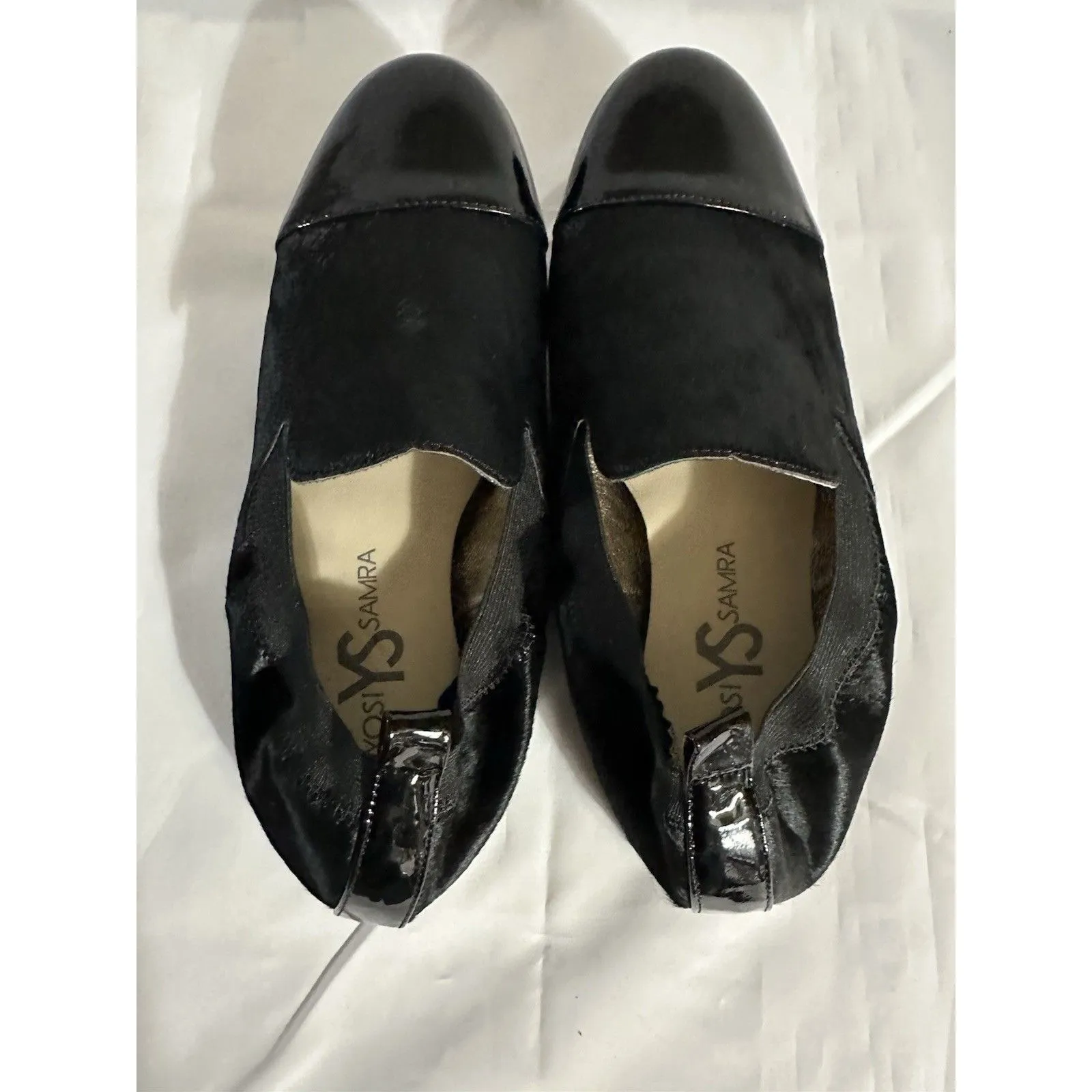 Yosi Samra Black Calf Hair Patent Leather Preslie Ballet Slip on Loafer Size 9 - Image 7