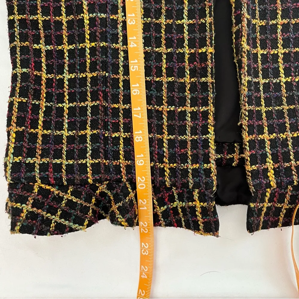 Slate & Willow Size M Shaina Lined Plaid Jacket Fall Colorful Retro Ruffle - Image 9