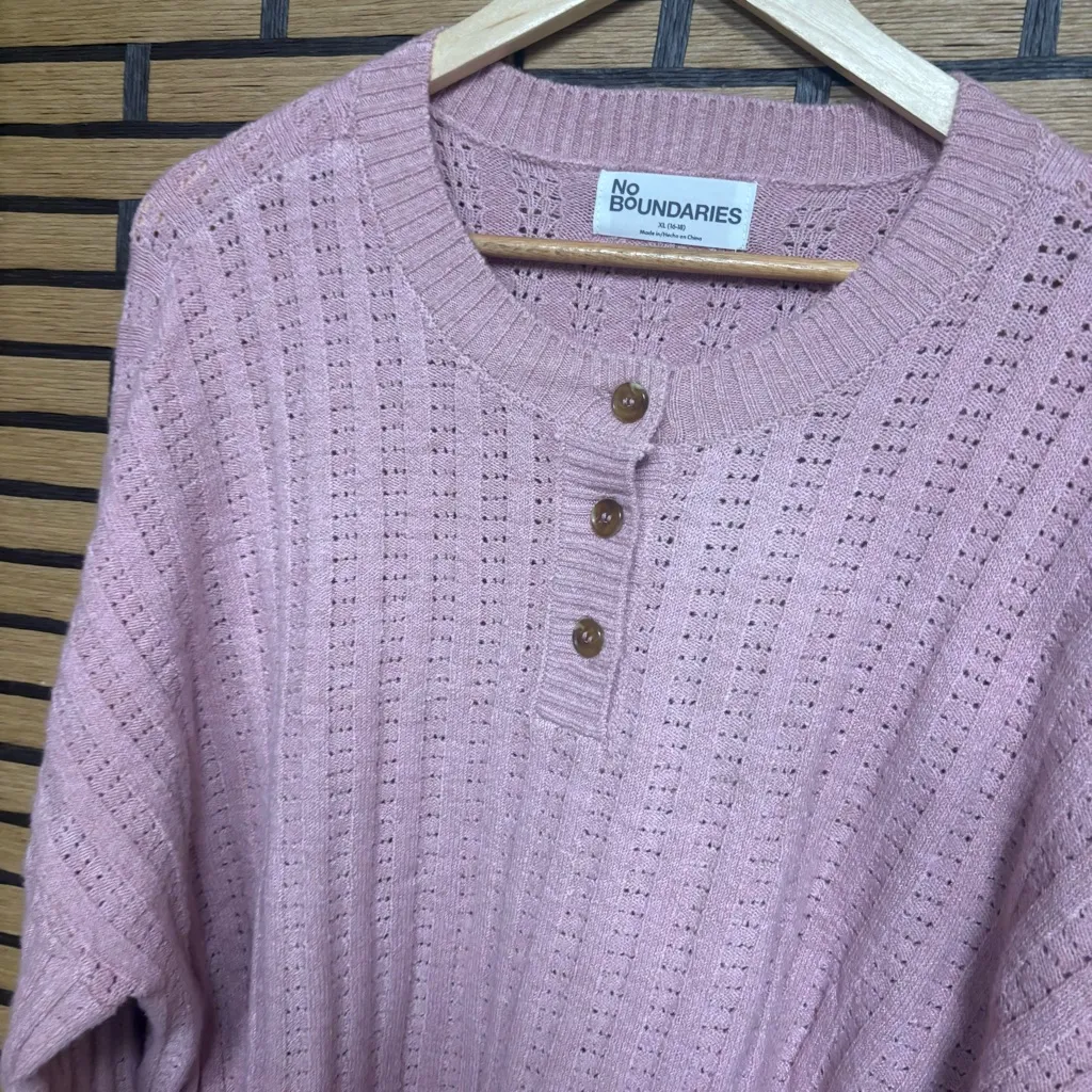 No Boundaries Pink Top Size XL - Image 3