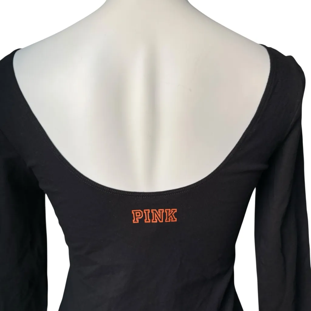 NWT, VS Pink Collegiate Texas Longhorns Black Bodysuit, Sz M - Image 8