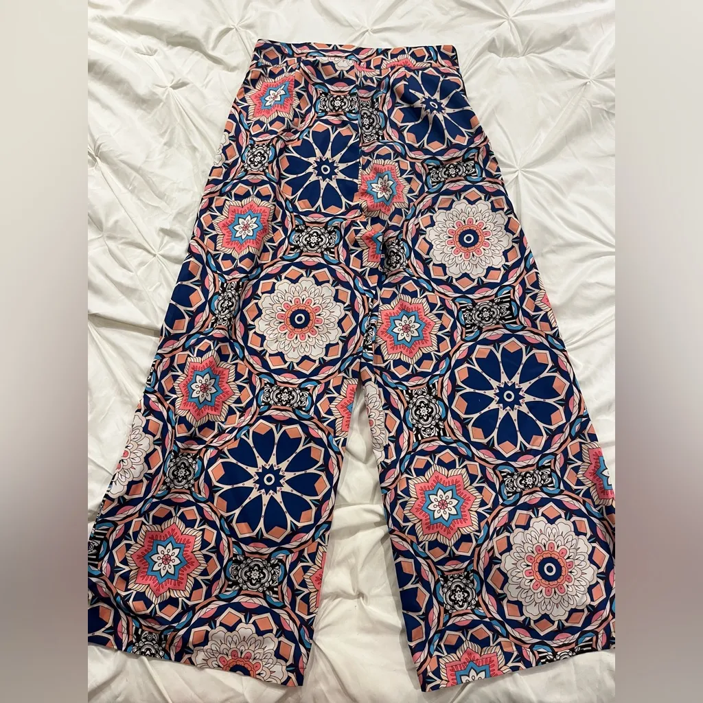 Colorful Geometric Patterned Wide - Image 2