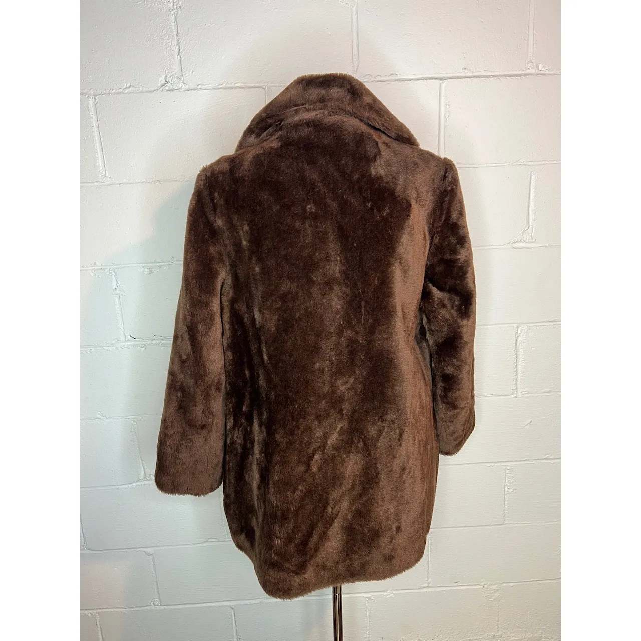 Faux fir coat brown double breasted 1970s Size undefined - Image 5
