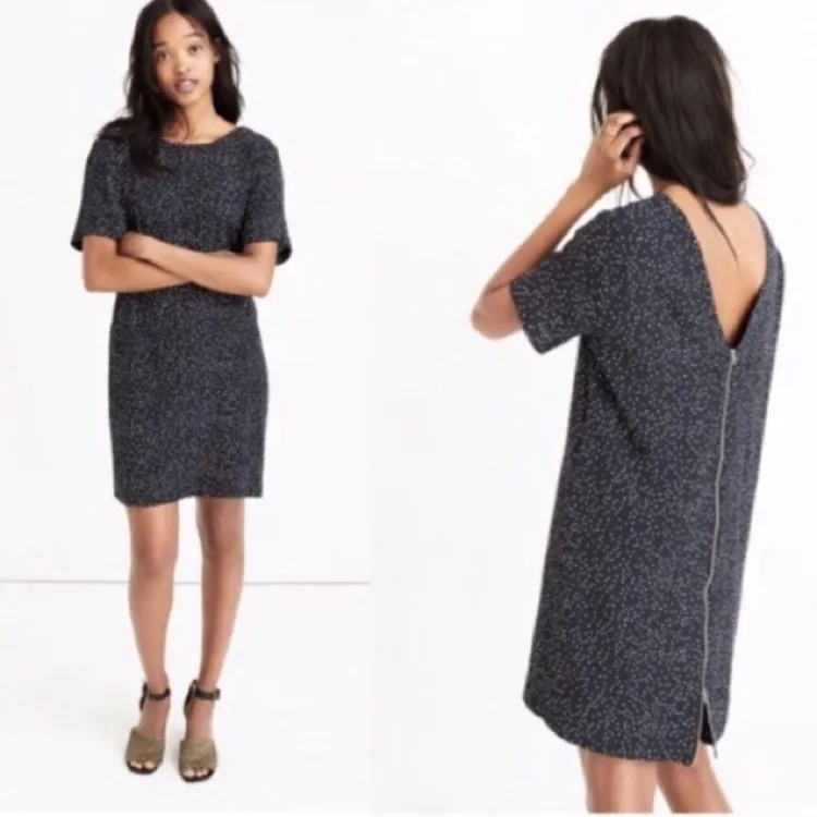 Madewell Navy Speckled Mini Dress - Image 2