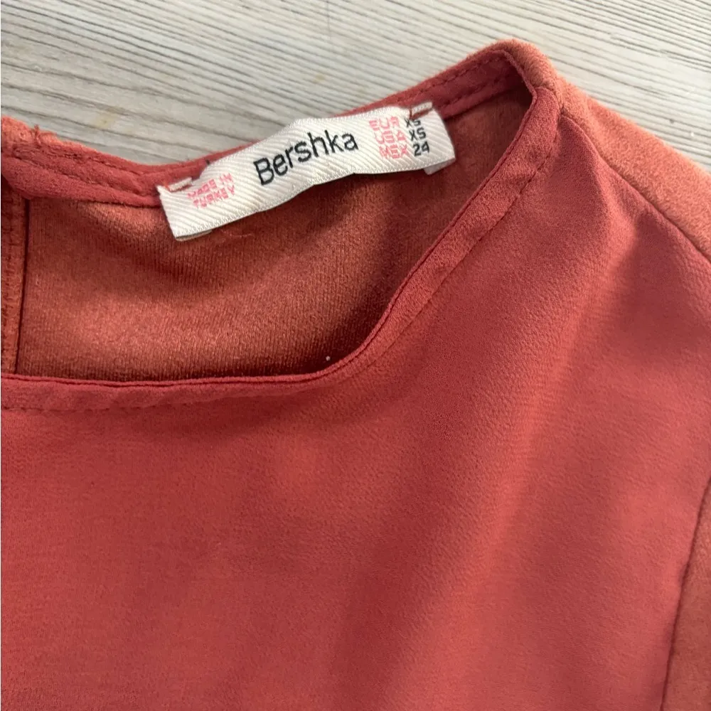 Bershka XS, Rust Orange suede mini dress with short sleeves #minidress - Image 4