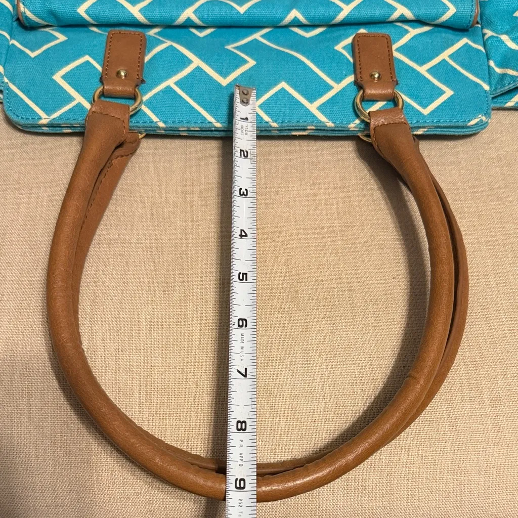 Tommy Hilfiger Blue and Brown Tote Bag - Image 14