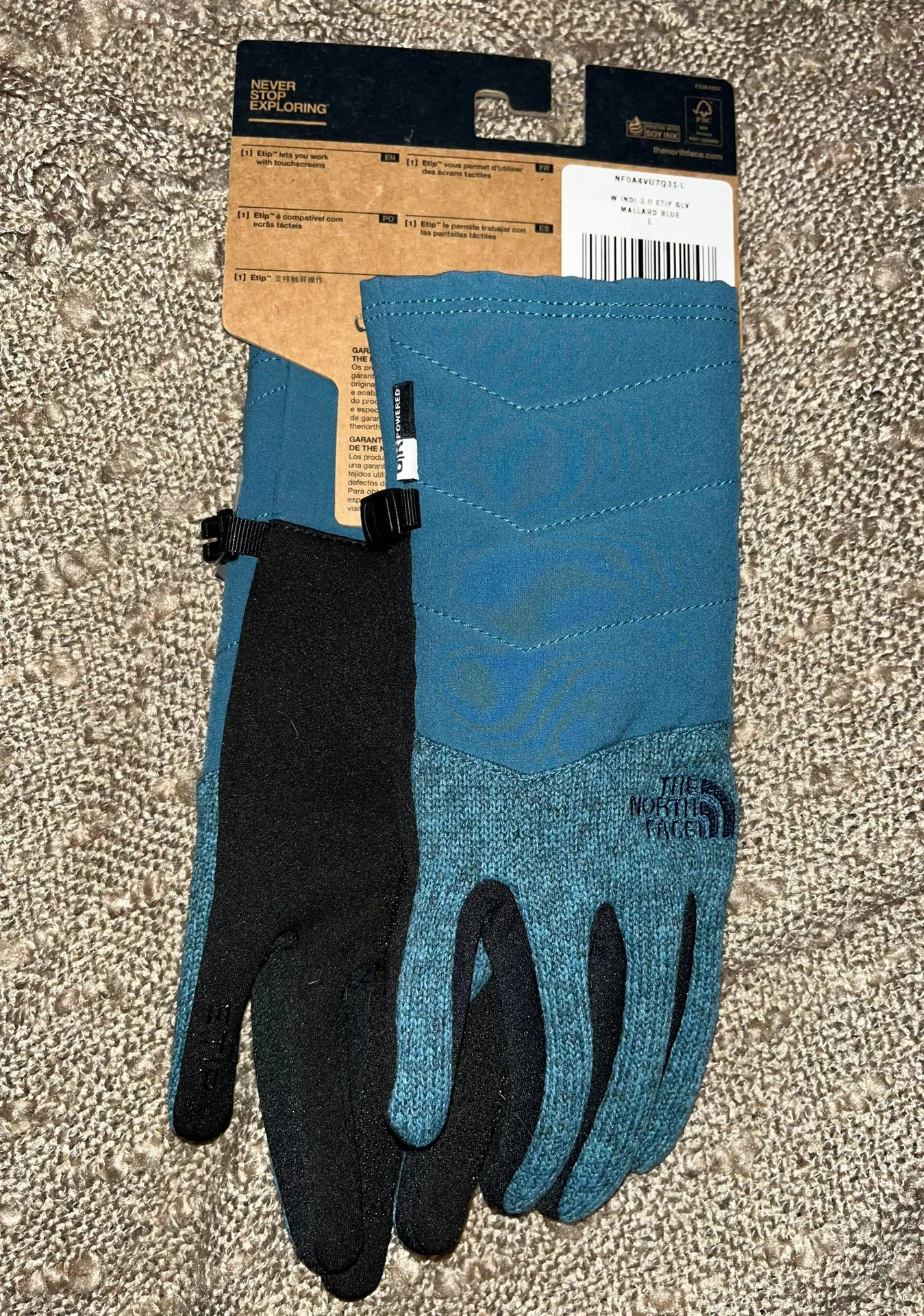 North Face Gloves Womens Large Blue - Image 2
