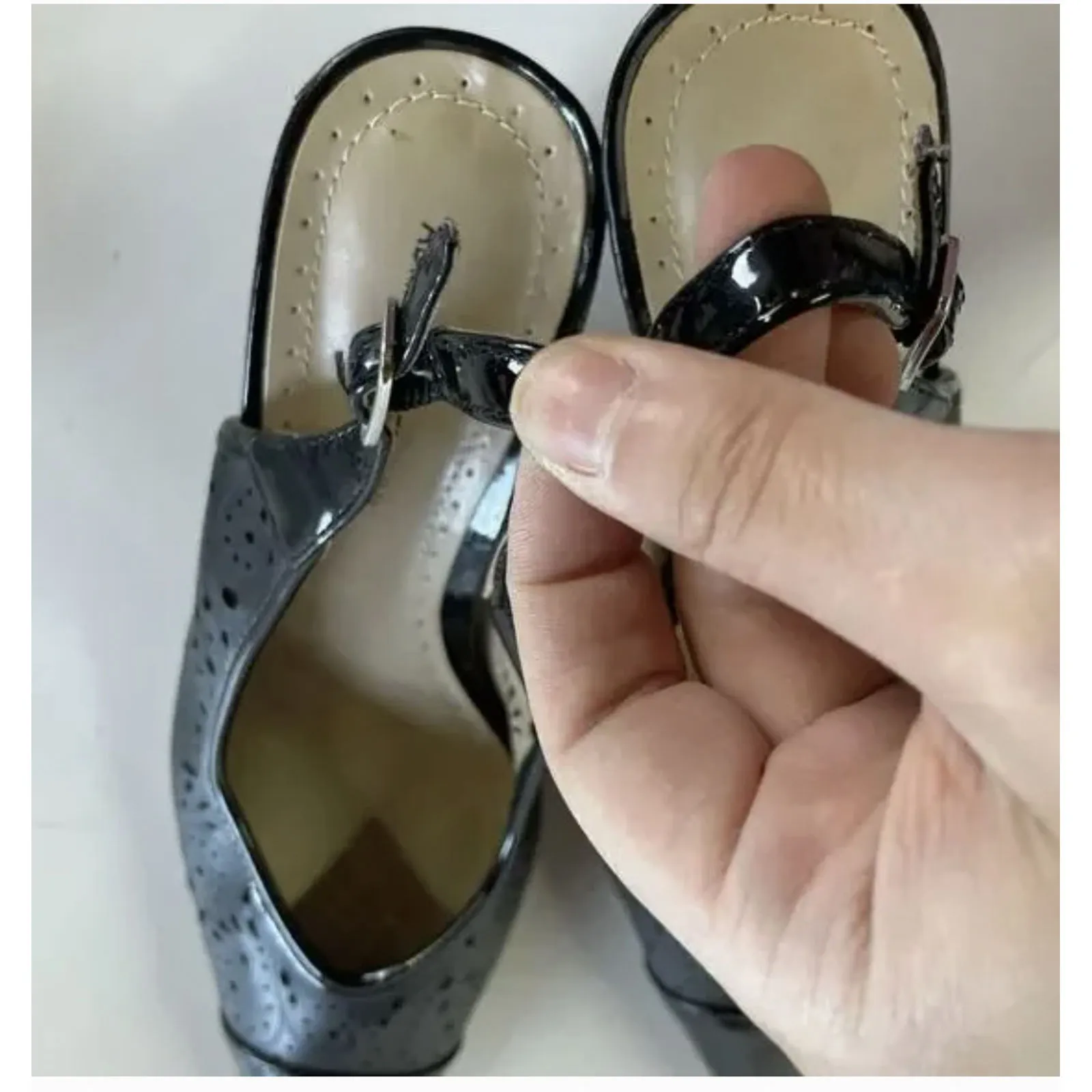 Adrienne Vittadini Shoes Womens Size 8.5 Petra Slingback Heels Leather Cutout - Image 10