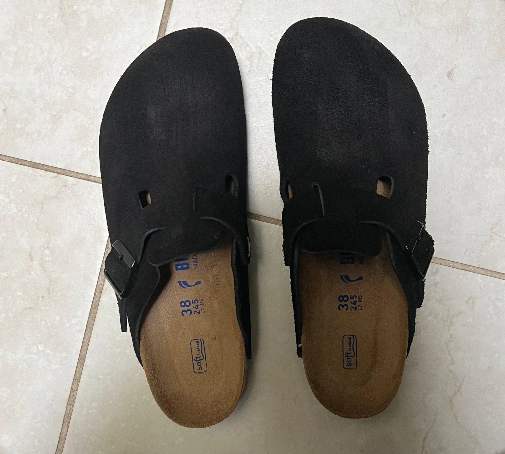 Birkenstock FREE SHIPPING Leather Suede Clogs Size38 - Image 6