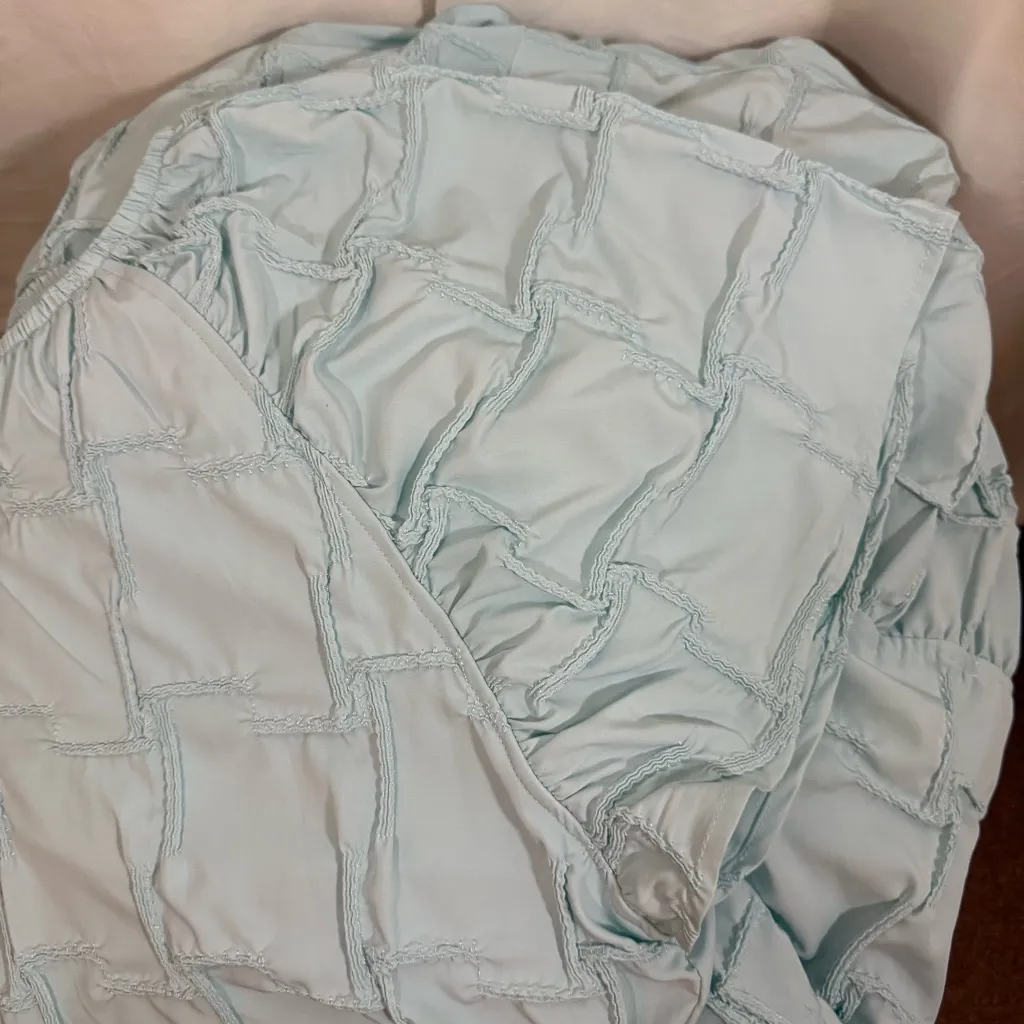 Cloth & Portrait Womens Unique Block Rag Style Dress Triangle Sleeve Size XXL Blue - Image 10