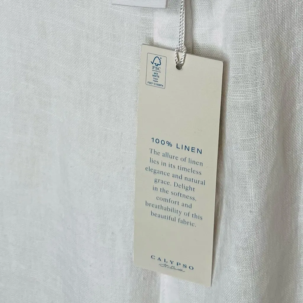 Calypso St. Barth White Linen Pants, Women’s Large, NWT - Image 7