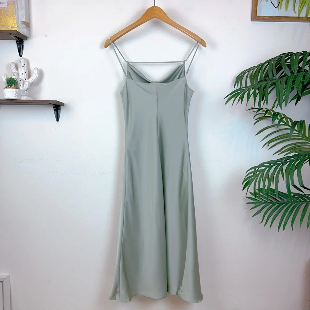 NWT J.ING Pistachio Draped Slip Midi Dress Size XS - Image 7