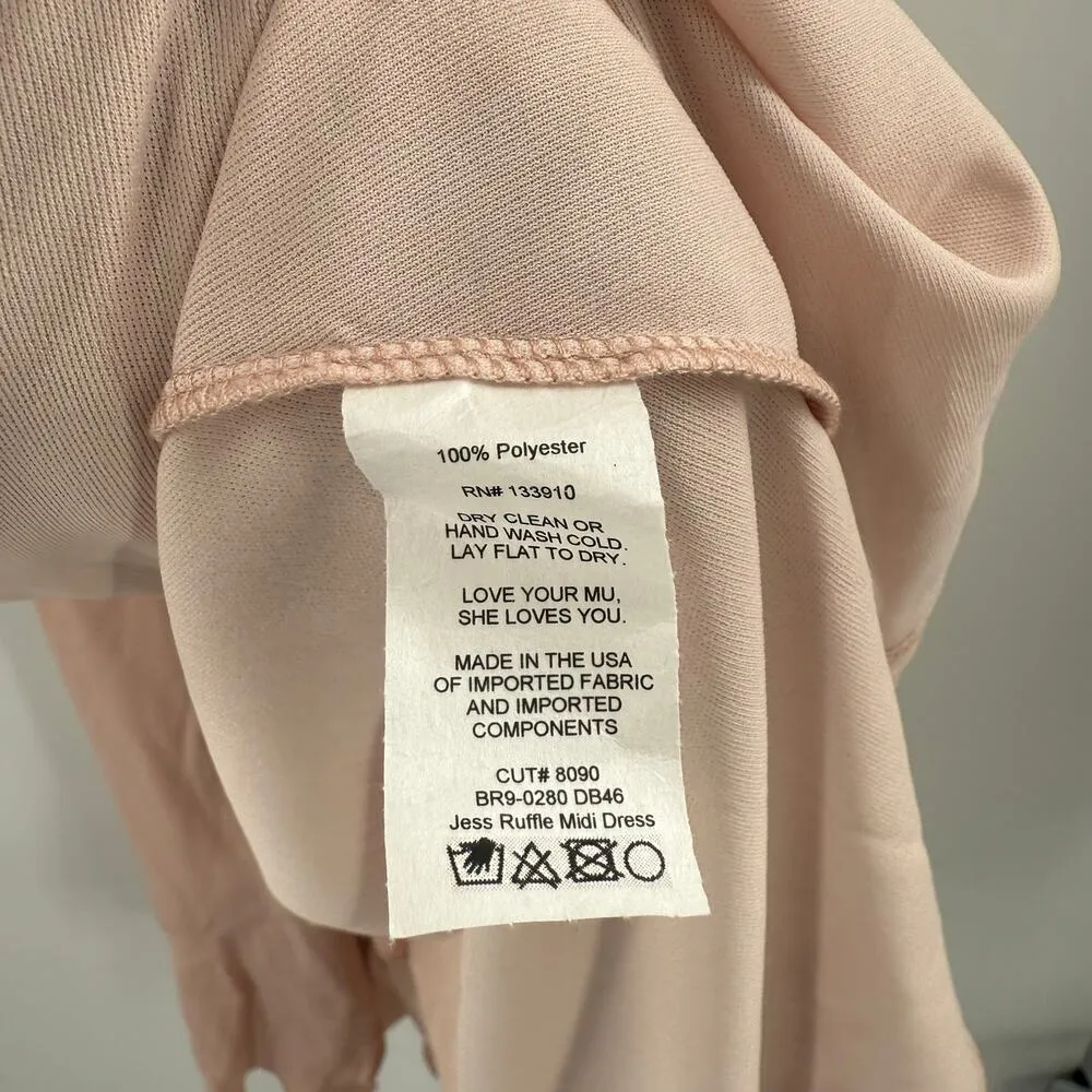 SHOW ME YOUR MUMU Jess Dress Size Small NWT Ruffle Bridesmaid Midi Dusty Blush - Image 12