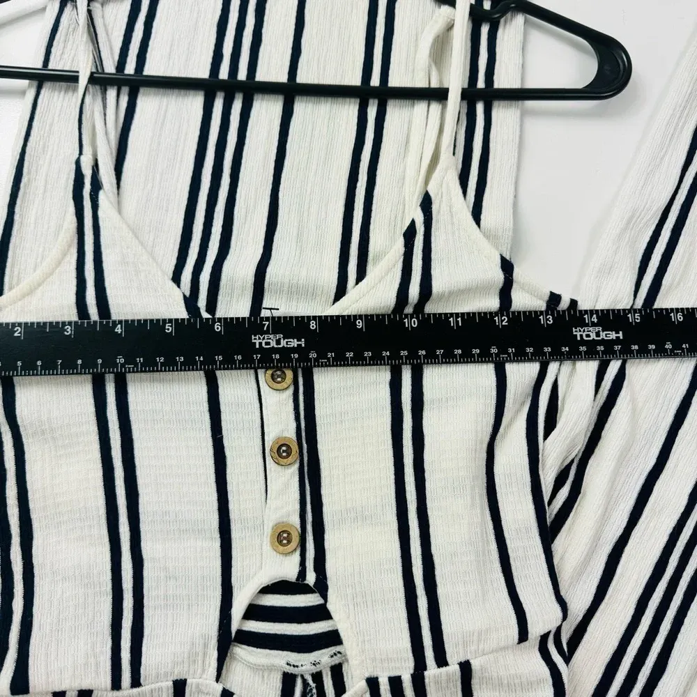 Love Tree White Pull on Striped‎ Wide Leg Spaghetti Straps Jumpsuit - Image 6