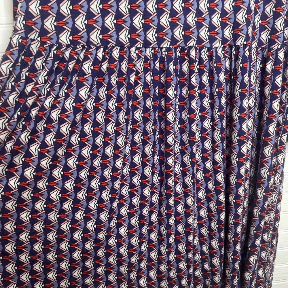 Bobeau Women's Geometric Print 3/4 Sleeve Babydoll Dress Size L - Image 4