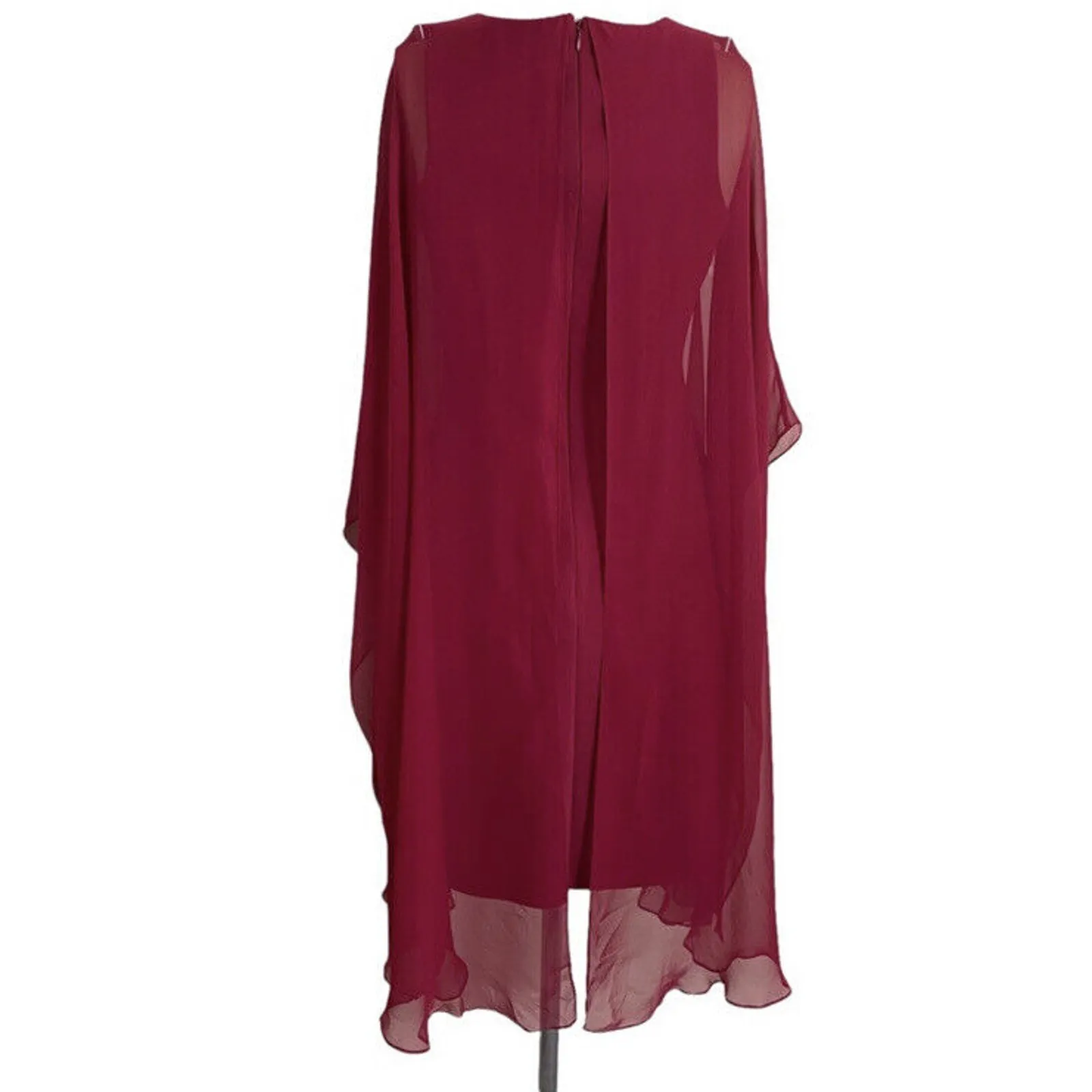 Rickie Freeman by Teri Jon Sheath Dress Pink Sheer Chiffon Cape New Size 2 - Image 6