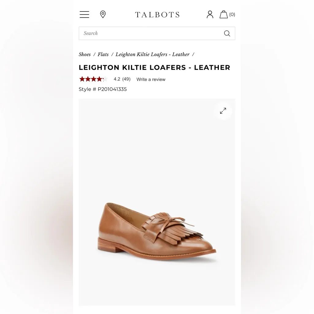 TALBOTS LEIGHTON KILTIE LEATHER LOAFERS - SIZE 7 - Image 7