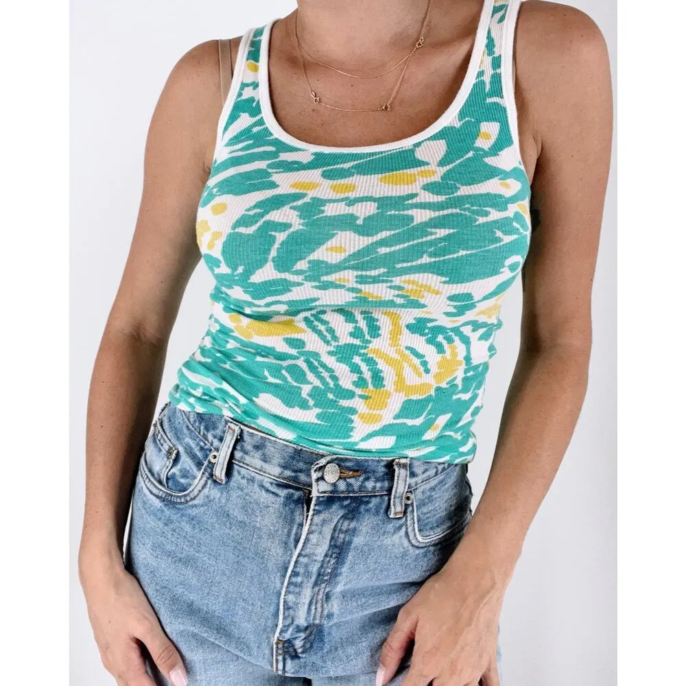 Vintage Y2K Lilu Pac Sun Animal Print Tank Top Size XS White - Image 2