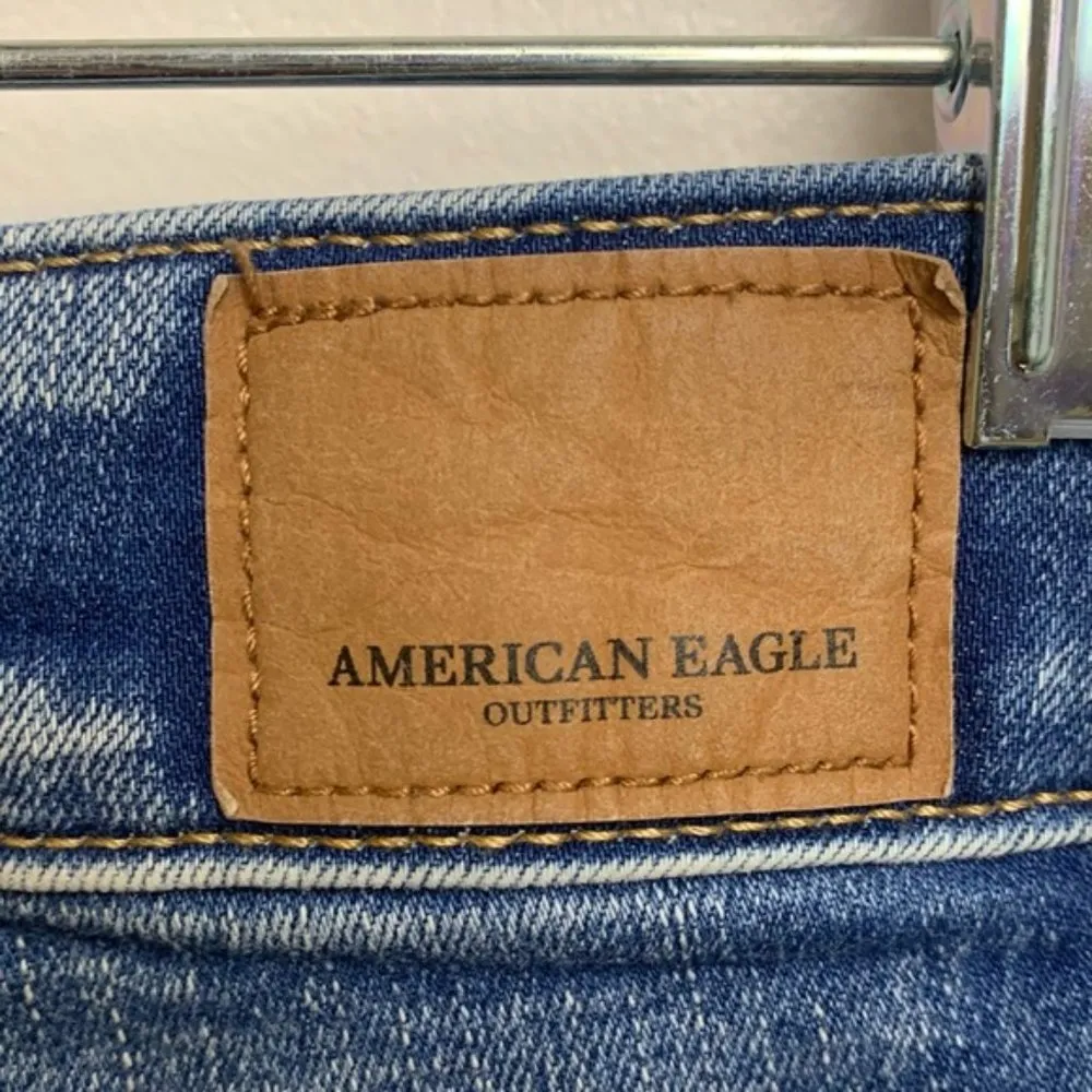 American Eagle Outfitters Distressed Denim Hi-Rise Mini Skirt - Image 8