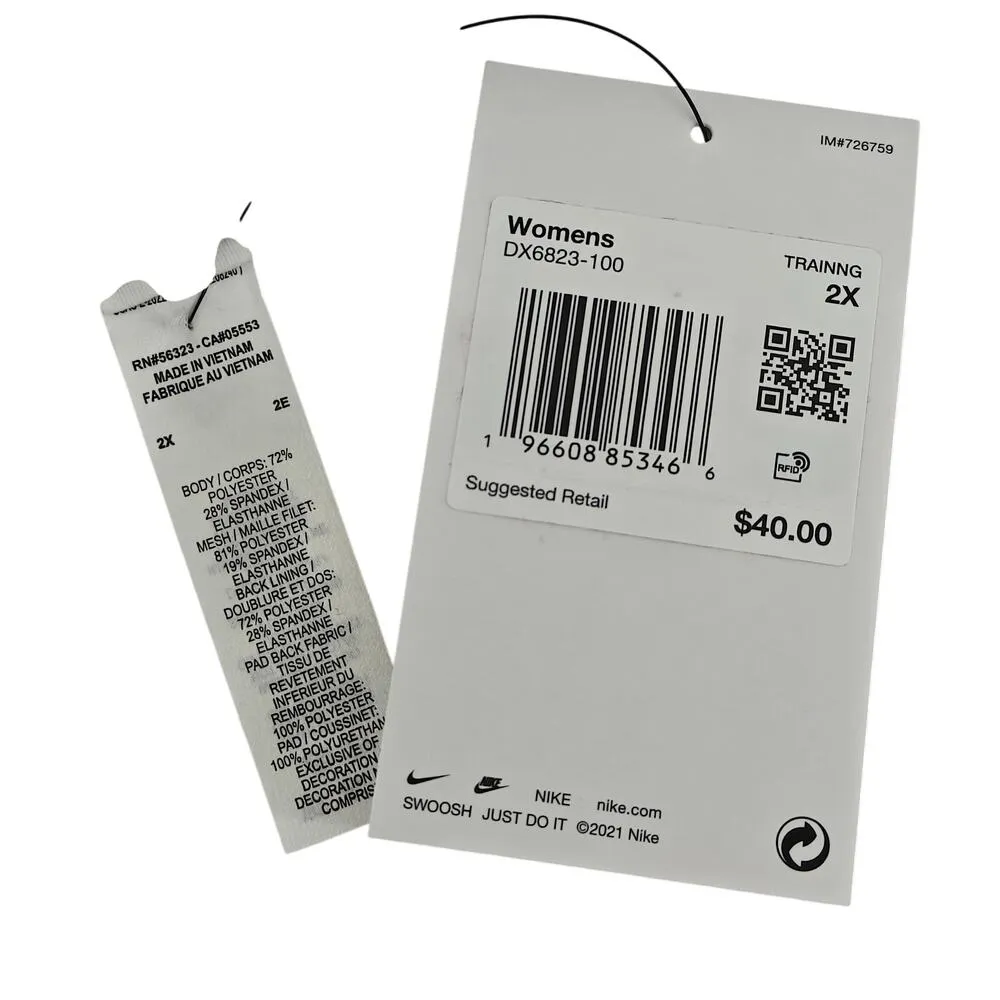 Nike Swoosh Medium Padded Sports Bra Women's Size 2X - Image 2