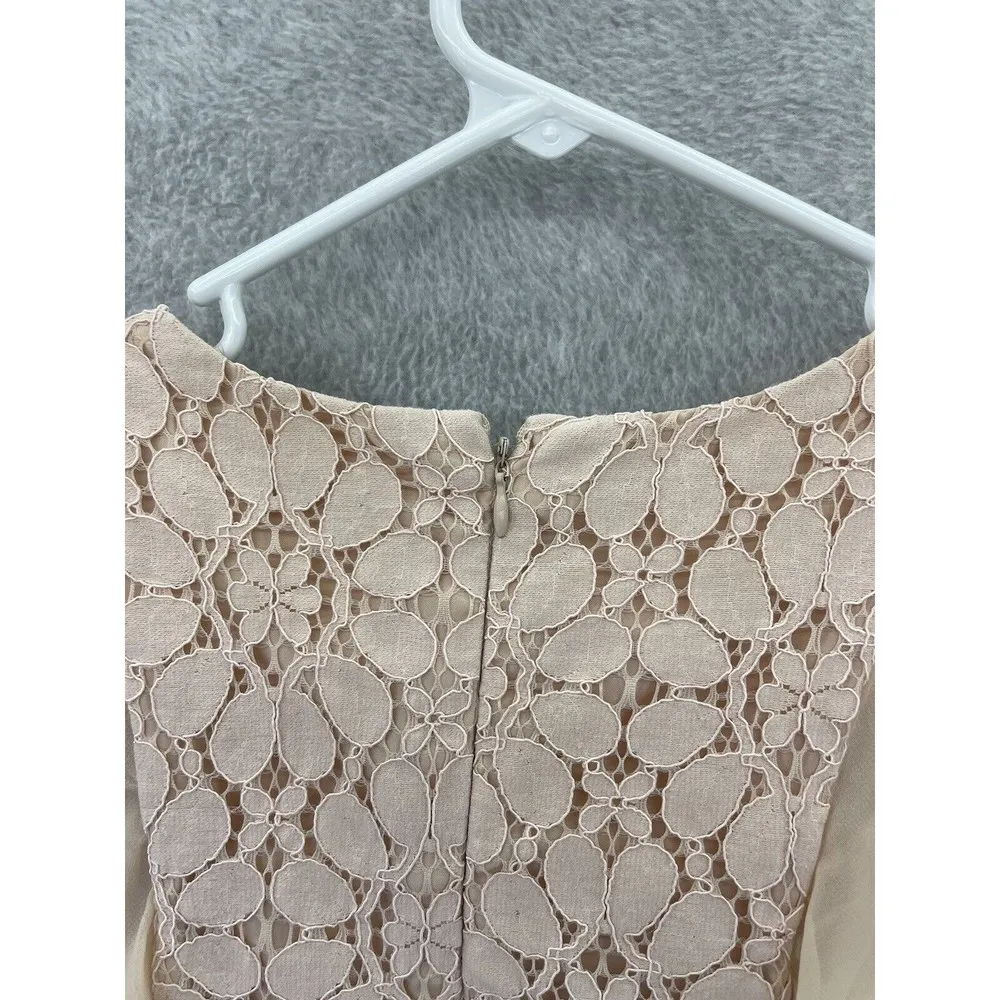 Nanette Lepore Women's Dress Pleated Size 2 Light Peach Lace Overlay Trim - Image 5