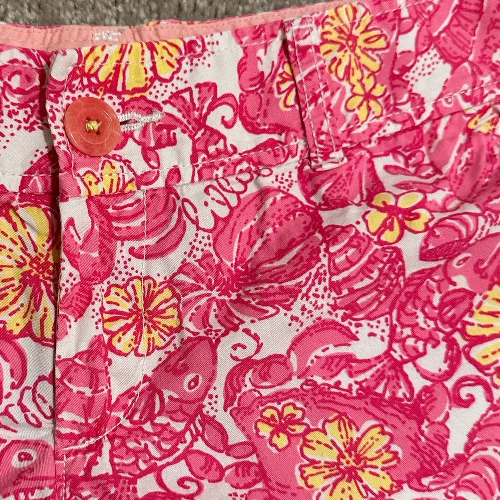 Lilly Pulitzer Walsh Short, Pink/Yellow Chum Bucket Pattern, Sz 8 - Image 5