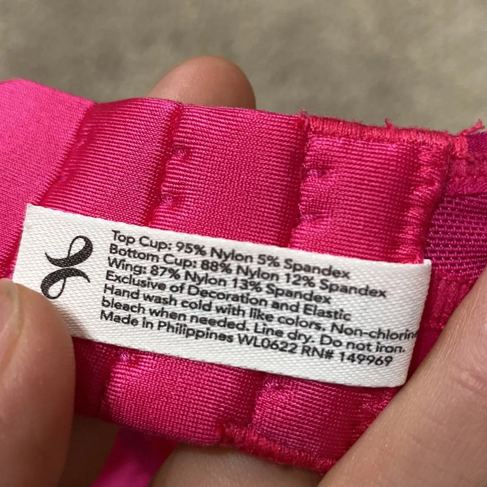 Lively Hot Pink Unlined Lace Triangle Bralette Size 2 - Image 4