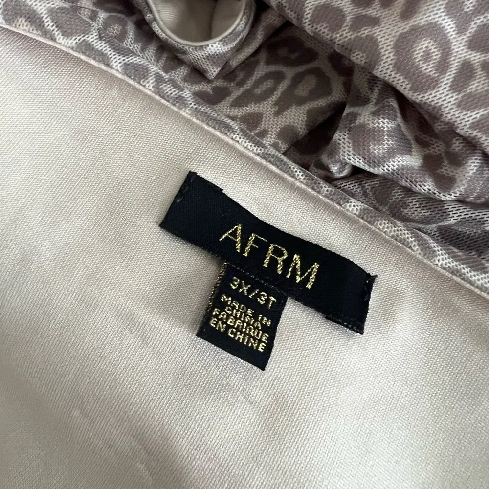 REVOLVE AFRM Kellen Mesh Leopard Print Bodycon Maxi Dress Sz 3x Brown - Image 4