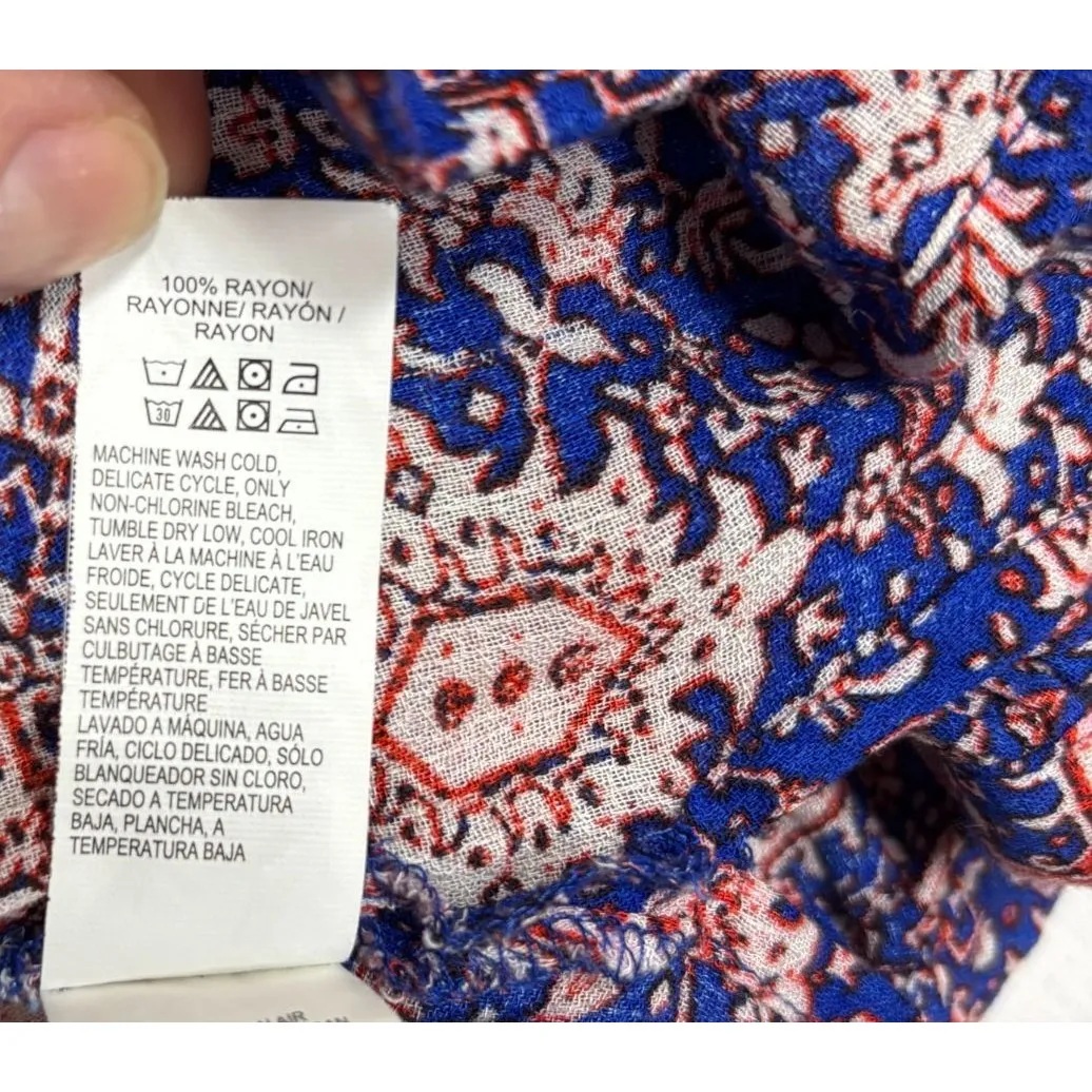 Lucky Brand Peasant Top Womens 1X  Purple Floral Boho Flowy Relaxed Casual Comfy - Image 7