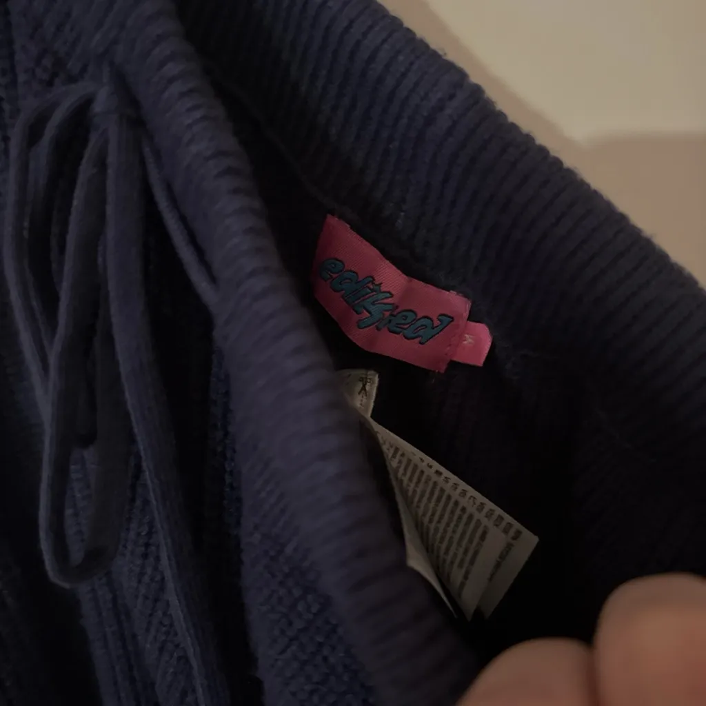 Edikted Black Wide-Leg Knit Pants - Image 2